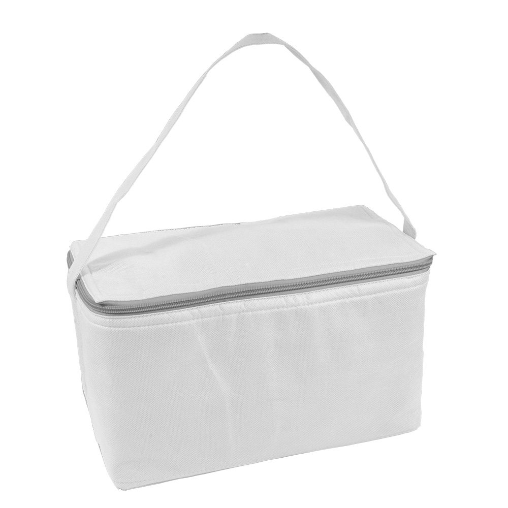 Non-woven fabric cooler bag with silver interior White