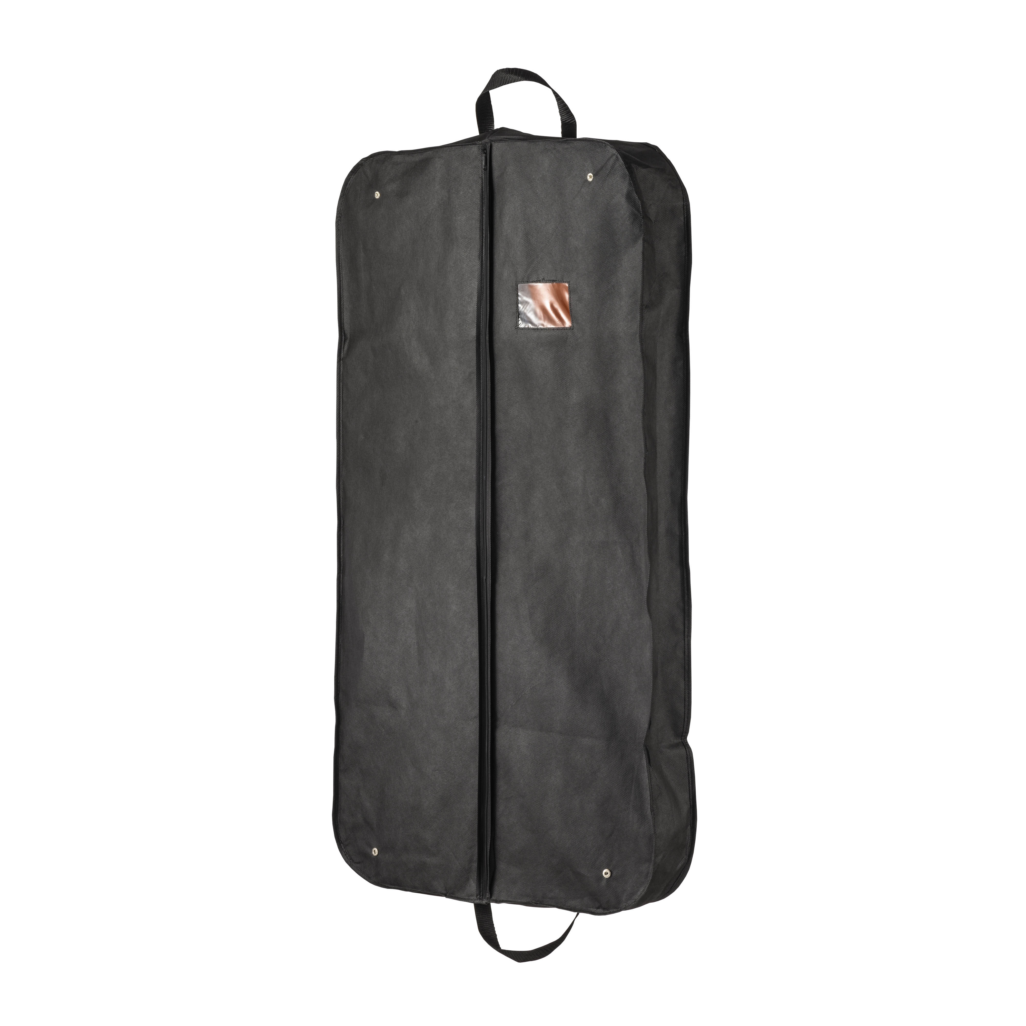 80 g/m2 non-woven fabric garment bag for travelling with external compartment Black