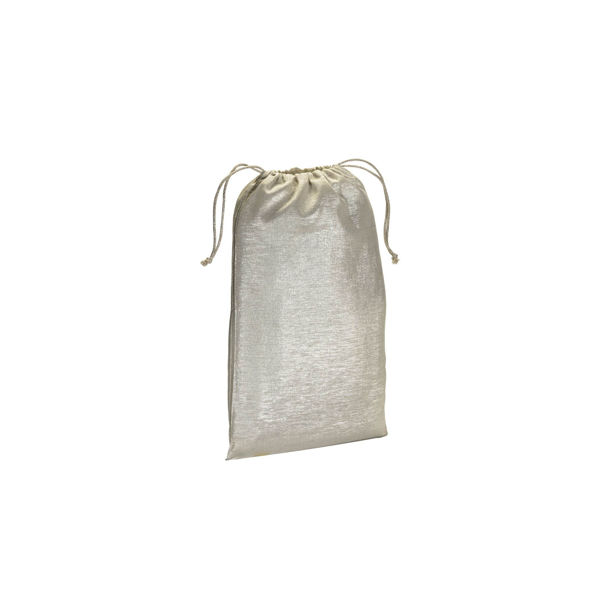 90 g/m2 bright polycotton gift bag with drawstring closure Silver