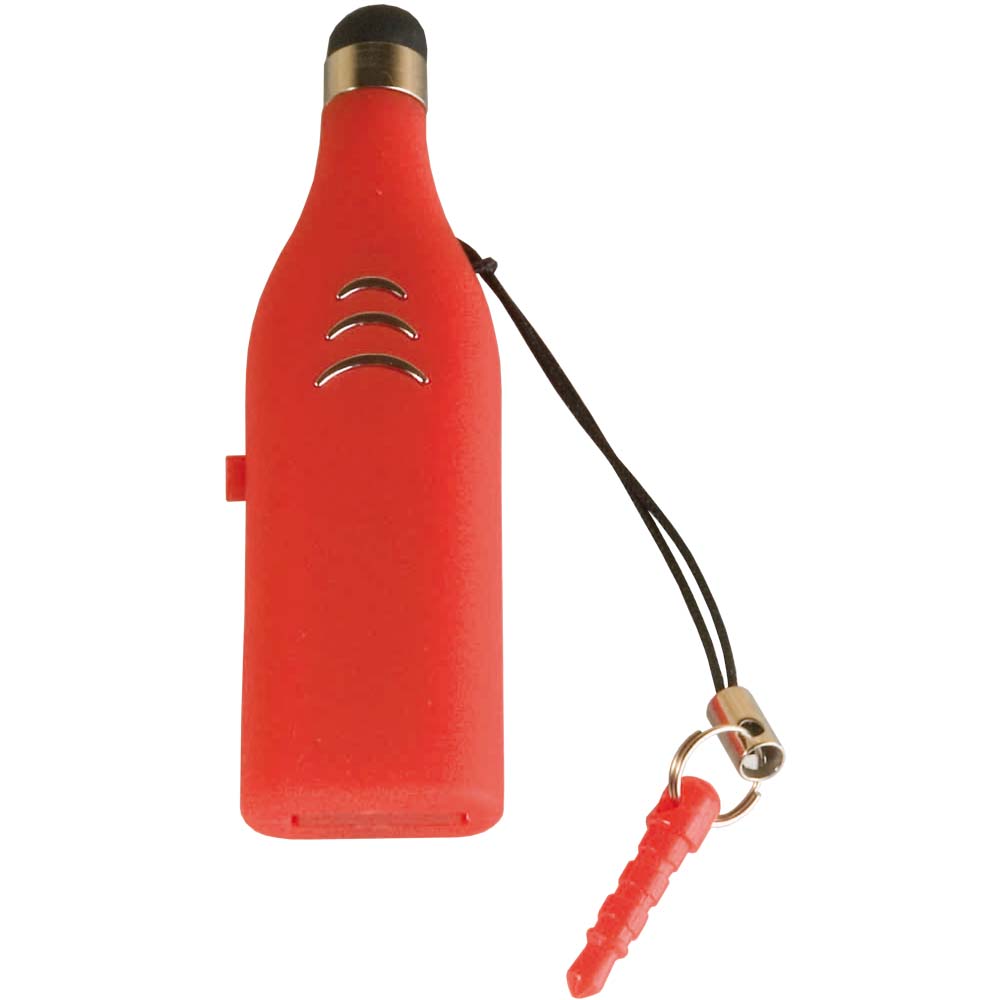 4 GB ABS pen drive with touchscreen tip and mini jack to connect it to devices Red