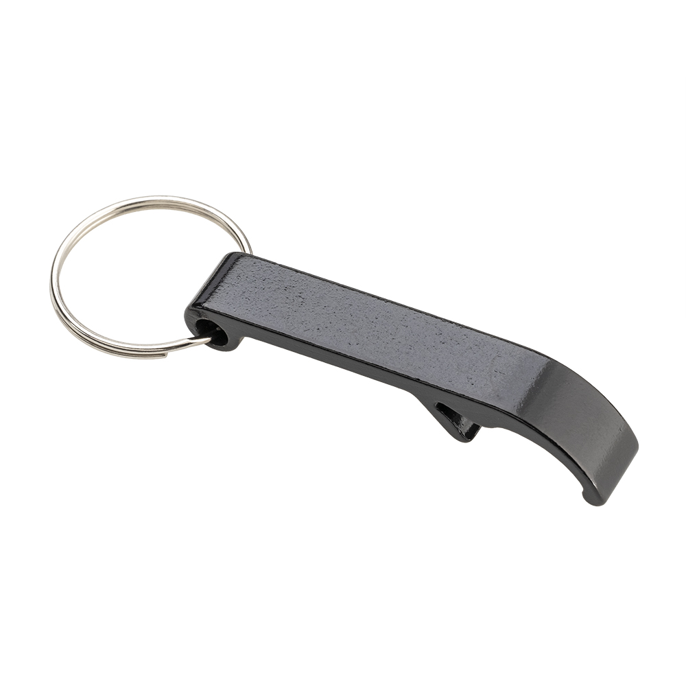 Aluminium bottle opener keychain Black