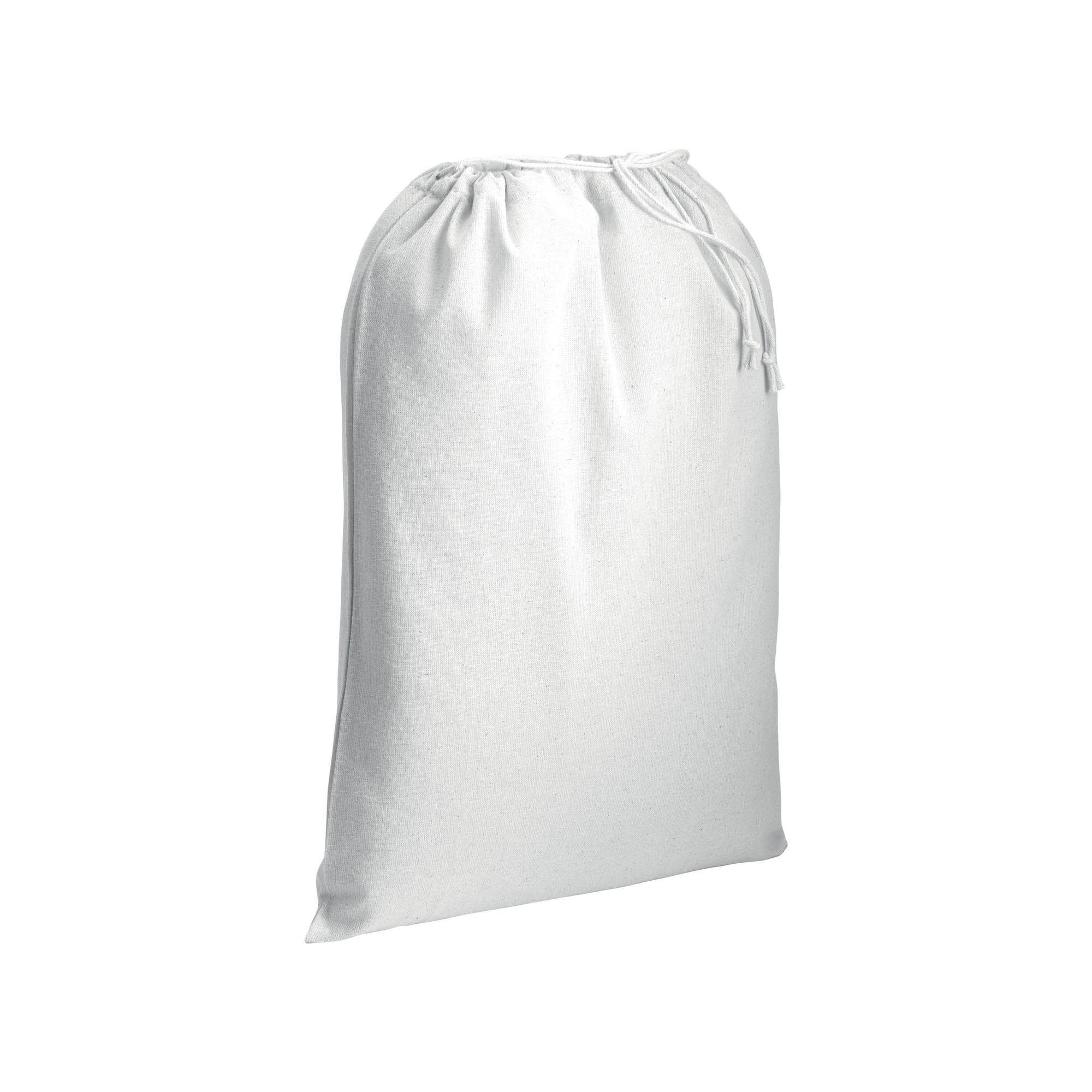 120 g/m2 cotton drawstring bag, 30 x 45 cm White