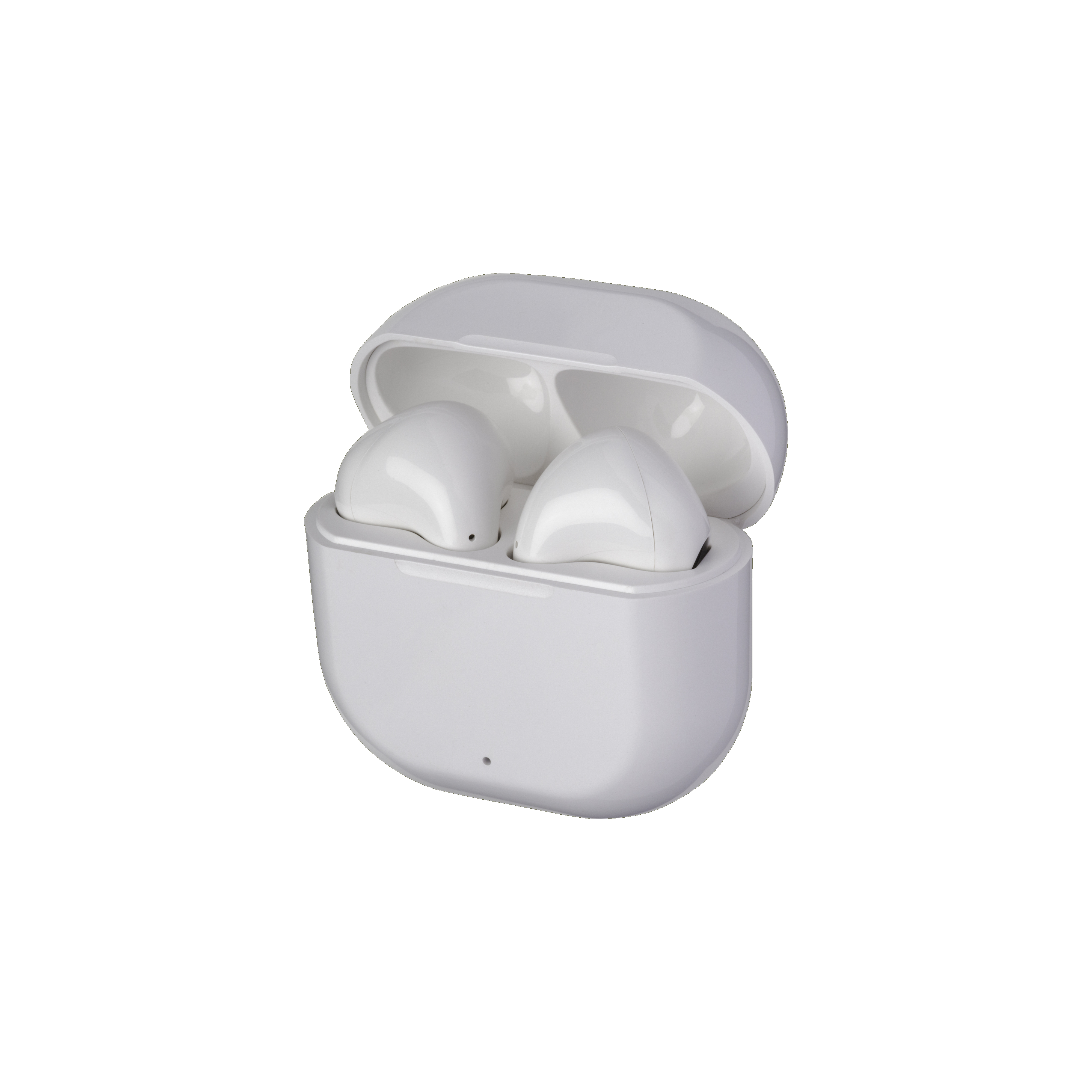 Bluetooth earphones v 5.0 in R-ABS with charging box and built-in microphone White