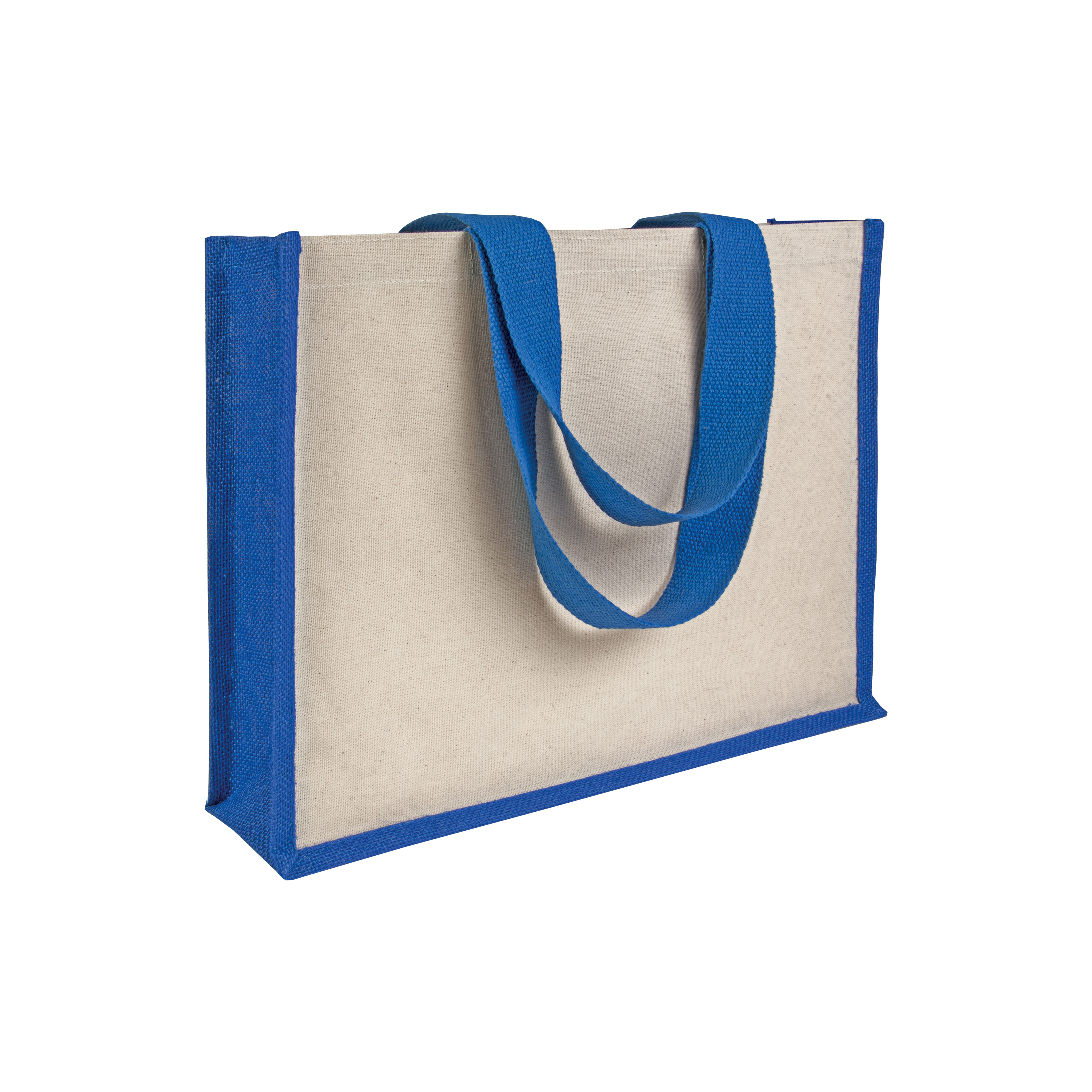 Canvas and Juta shopping bag with gusset Royal