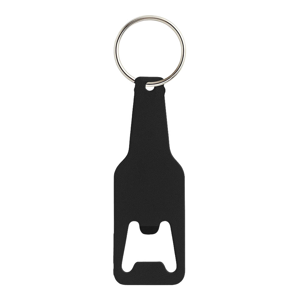 Aluminium bottle opener keyring Black