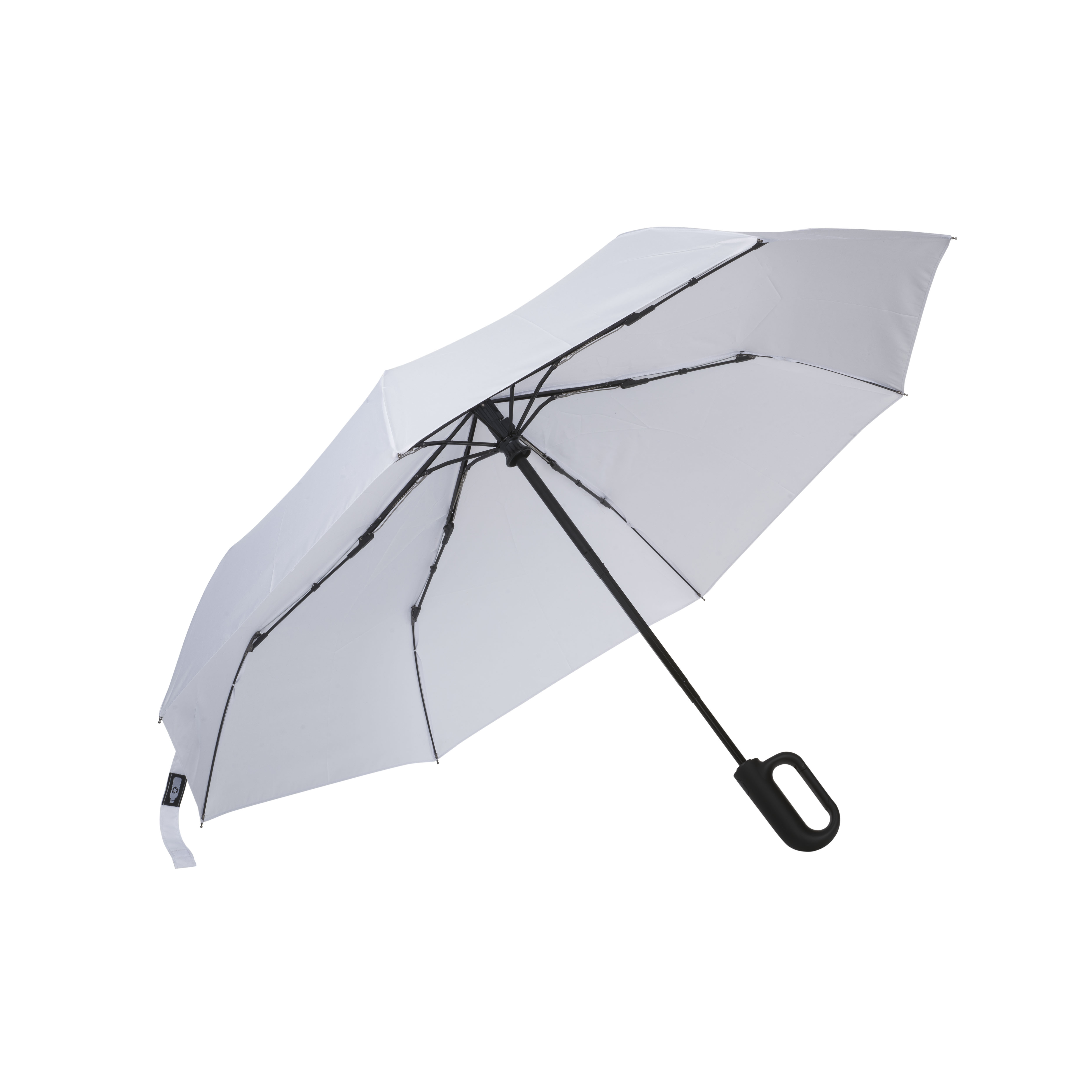 Automatic R-PET umbrella with carabiner handle White