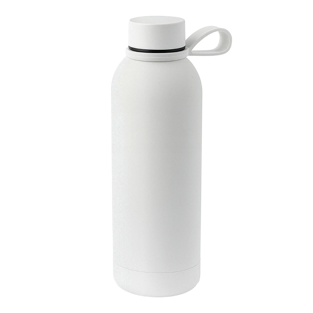 Thermal bottle made of stainless steel with rubberized finish 500 ml White