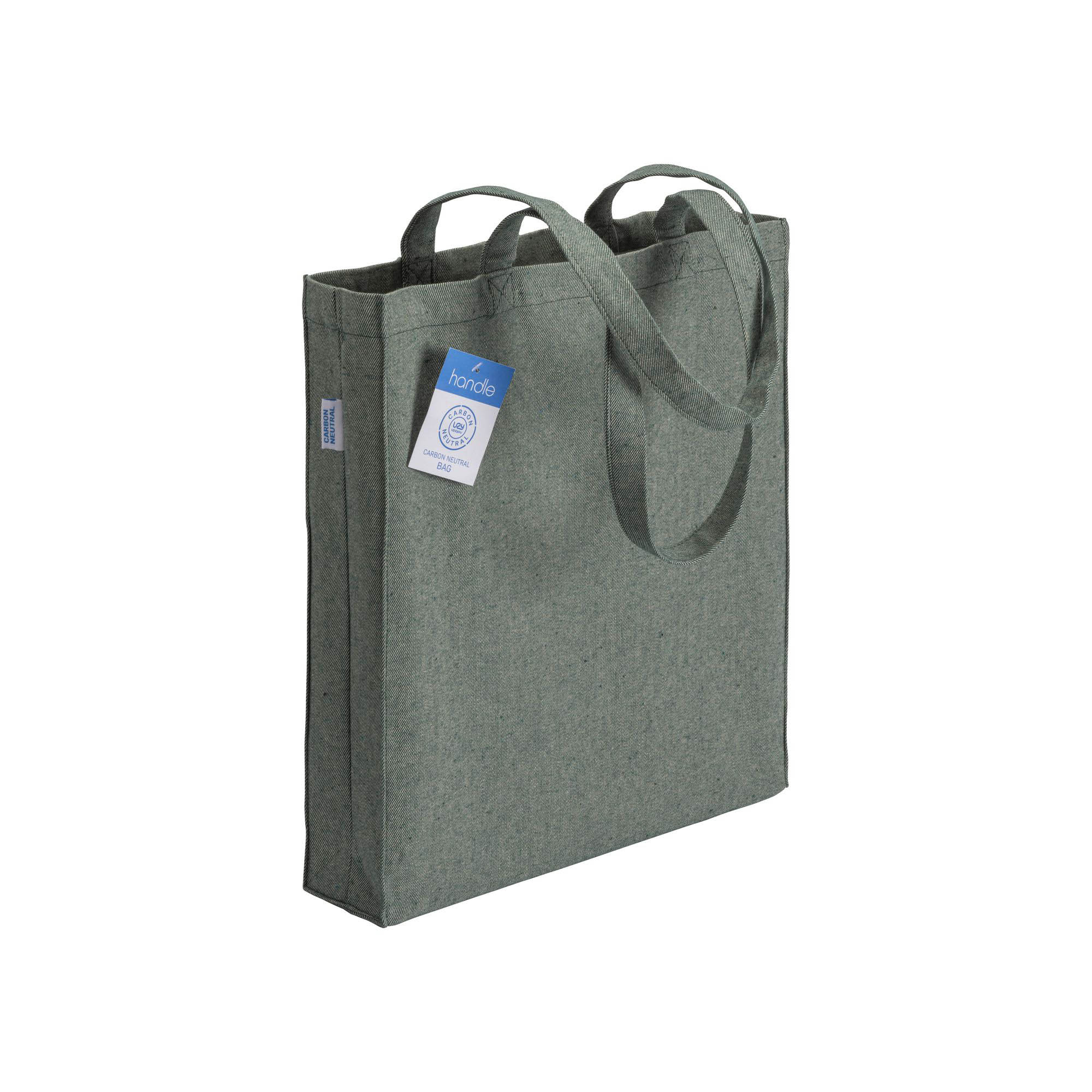 GRS-certified recycled cotton shopping bag (280 g/m2) Green