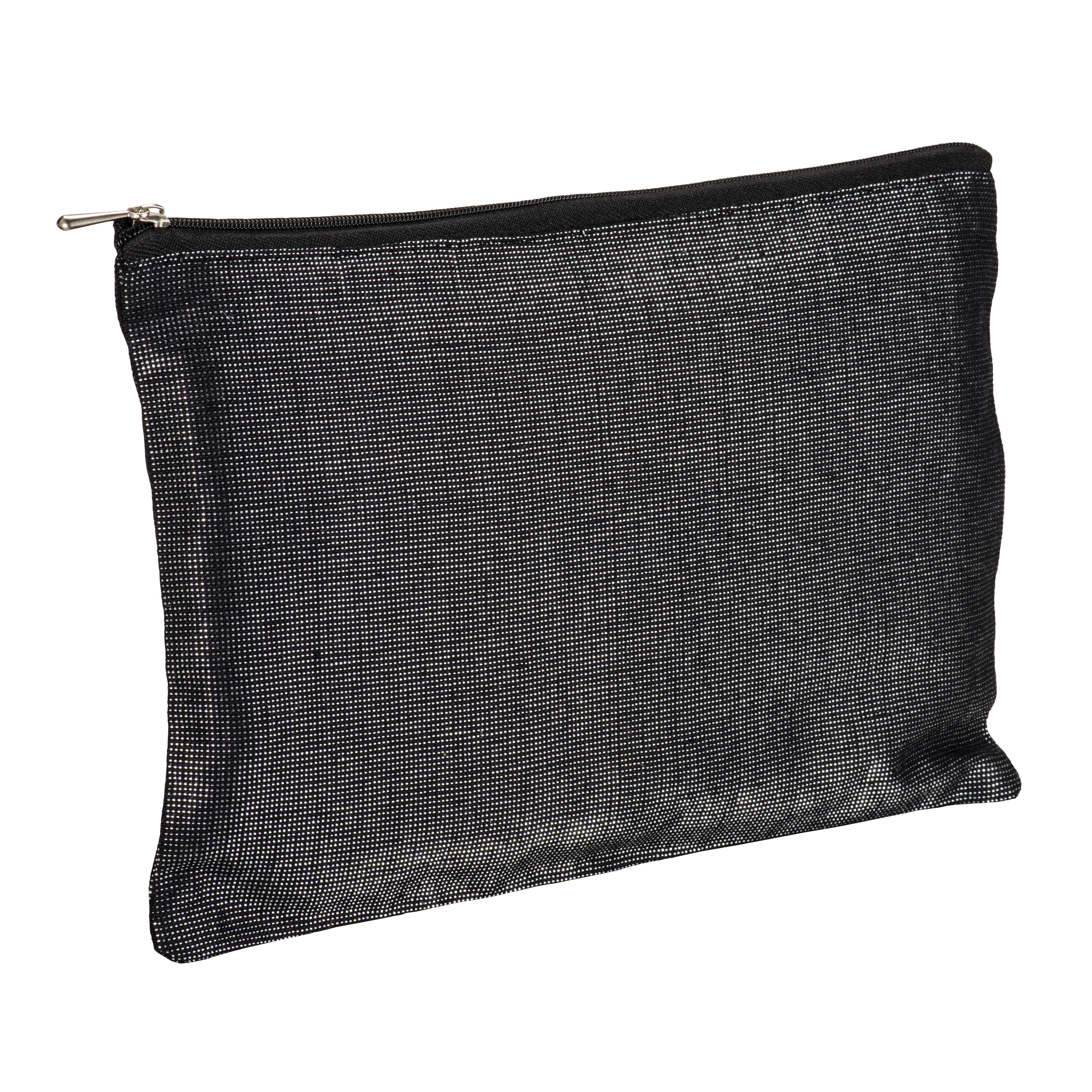 Brilliant polycotton beauty case 150 g/m2, with zipper . Black