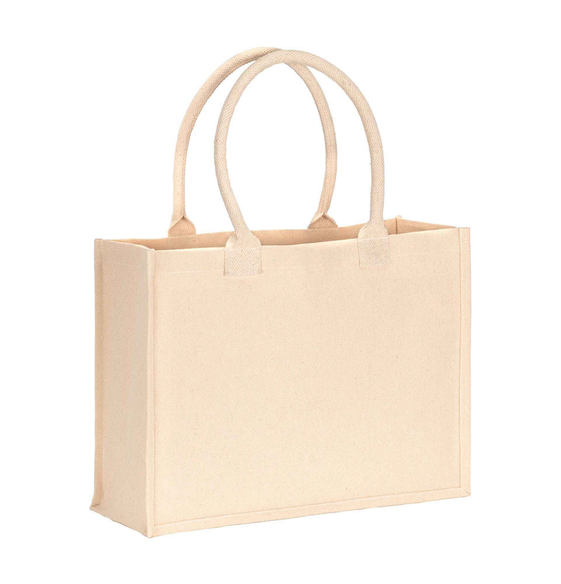 Cotton laminated 300 g/m2 shopper bag Natural