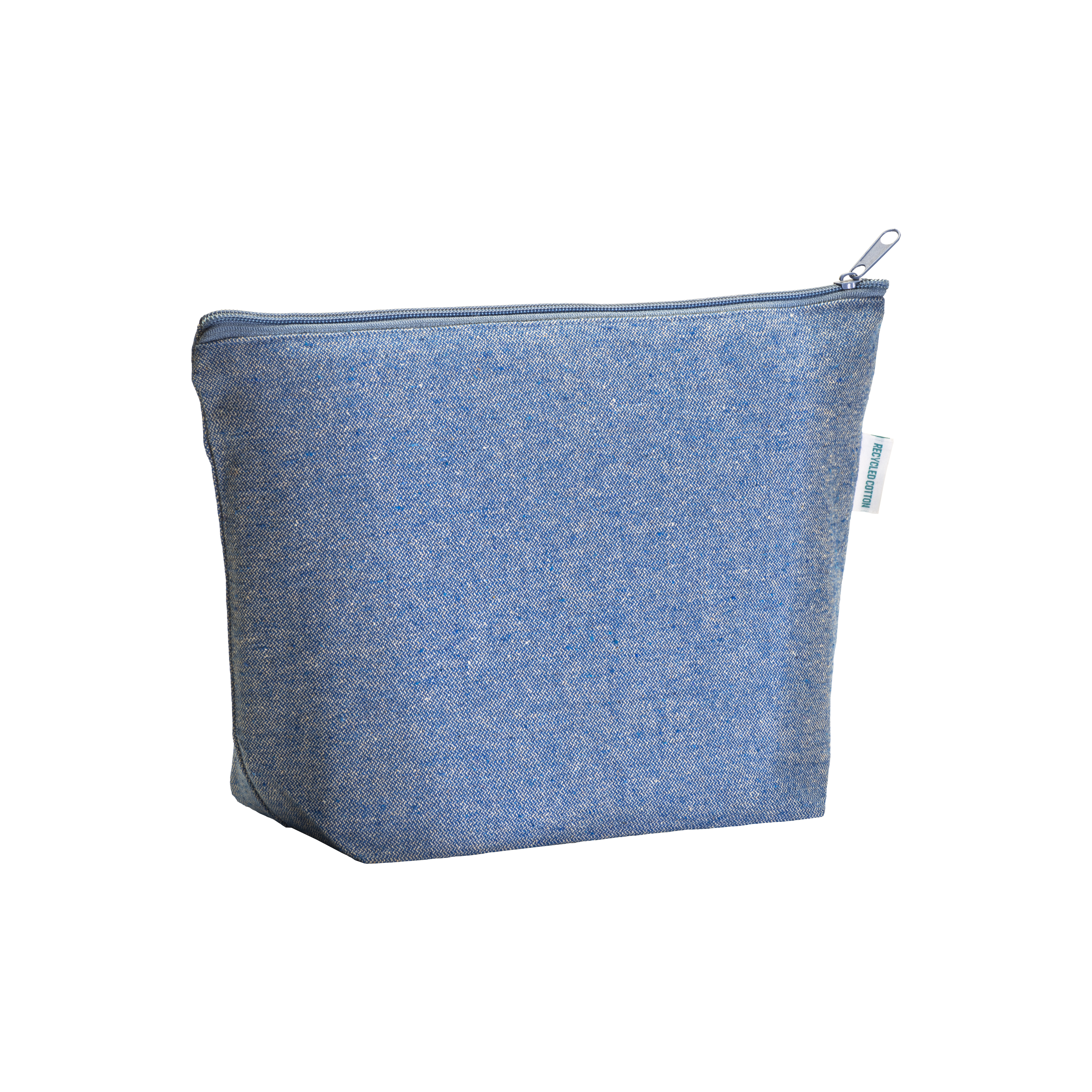 280 g/m2 recycled cotton beauty case with zip and gusset at base Royal