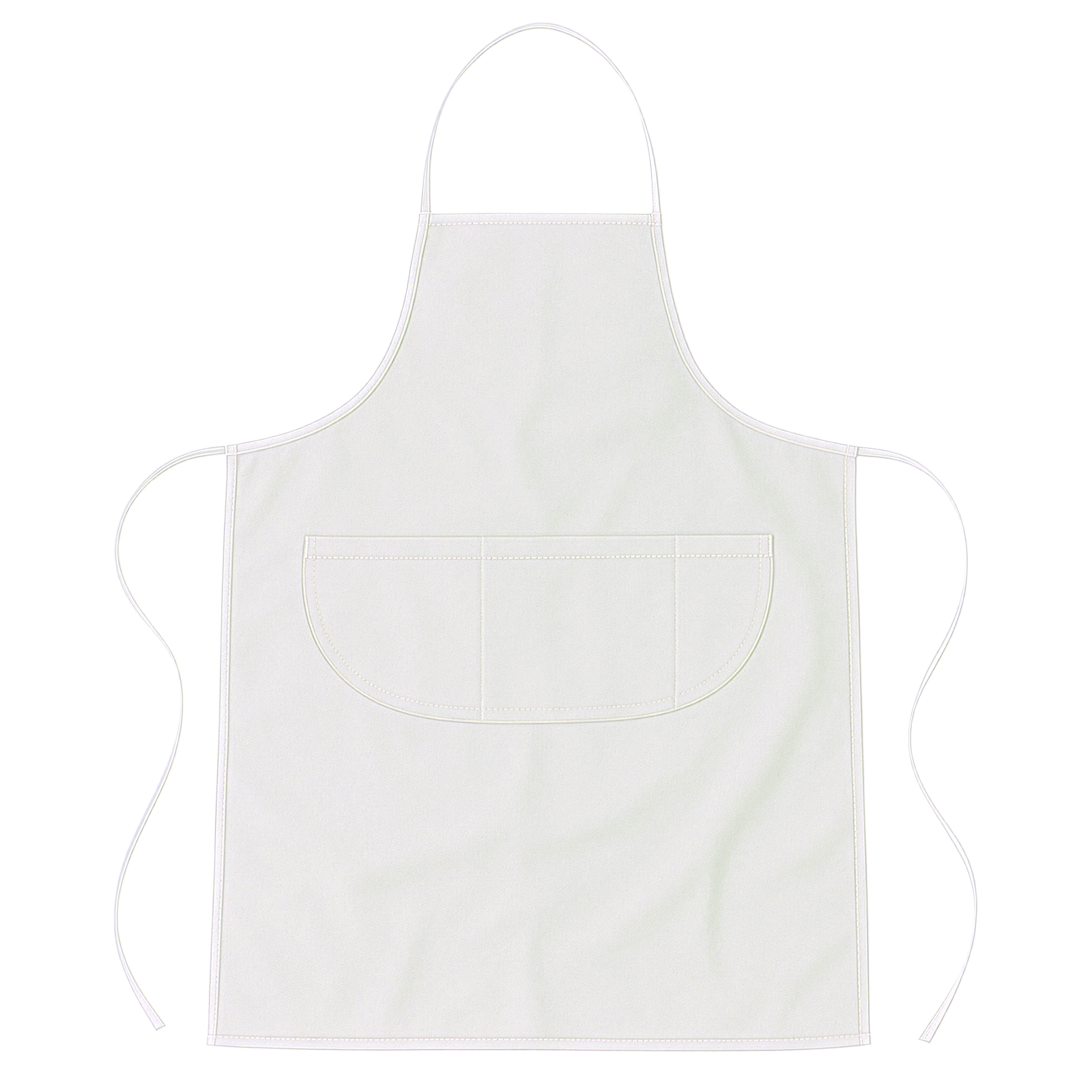 Long apron Made in Italy in cotton and polyester 200 g/m2 White