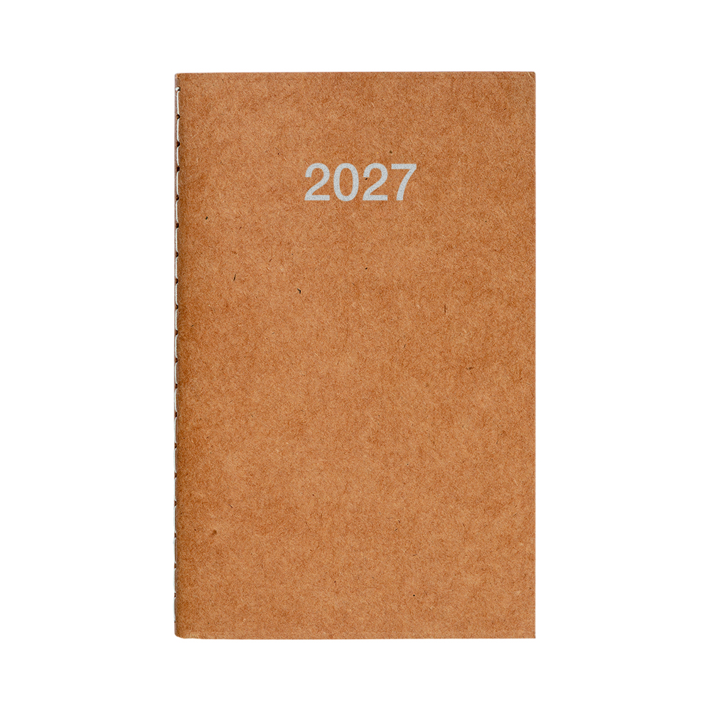 Weekly pocket diary 2027 with flexible cardboard cover Natural