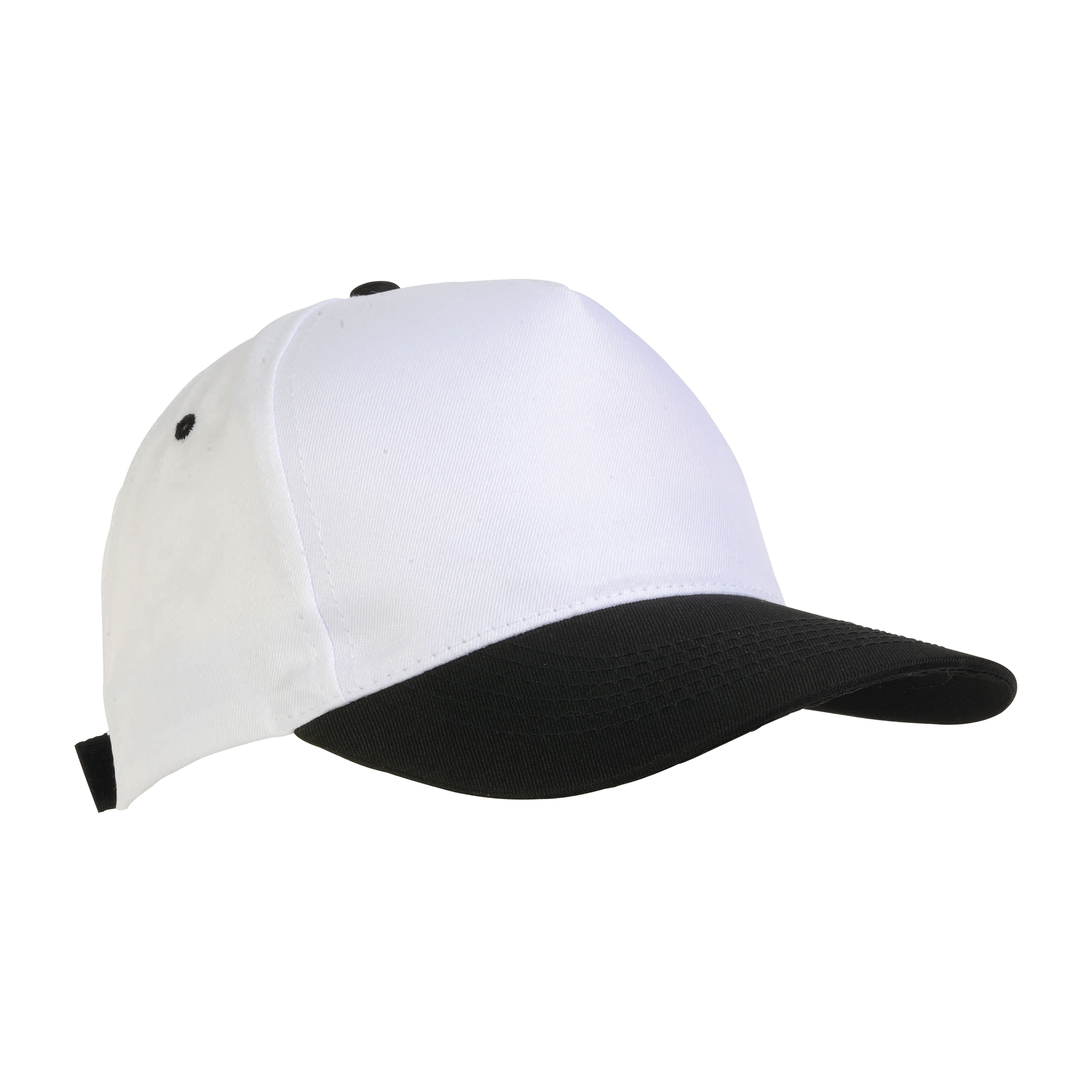 Polyester 5-panel cap with adjustable velcro strap (for kids) Black