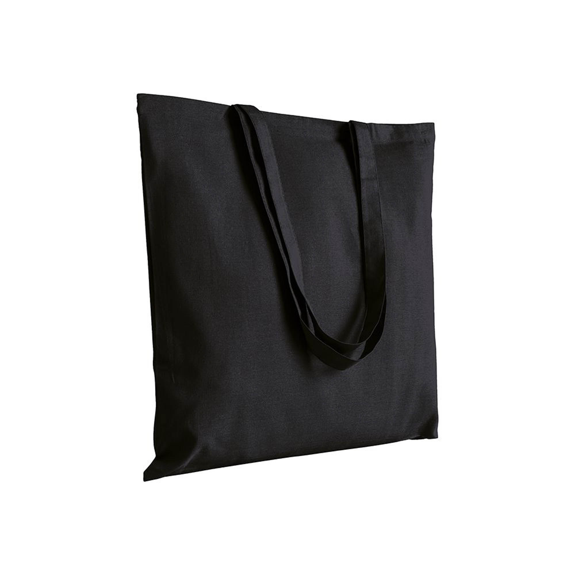 220 g/m2 cotton/polyester shopping bag, long handle Black