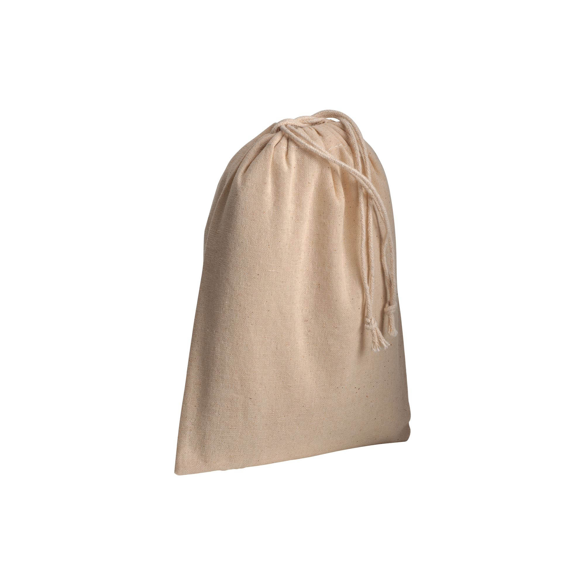 120 g/m2 cotton drawstring bag, 15 x 20 cm Natural