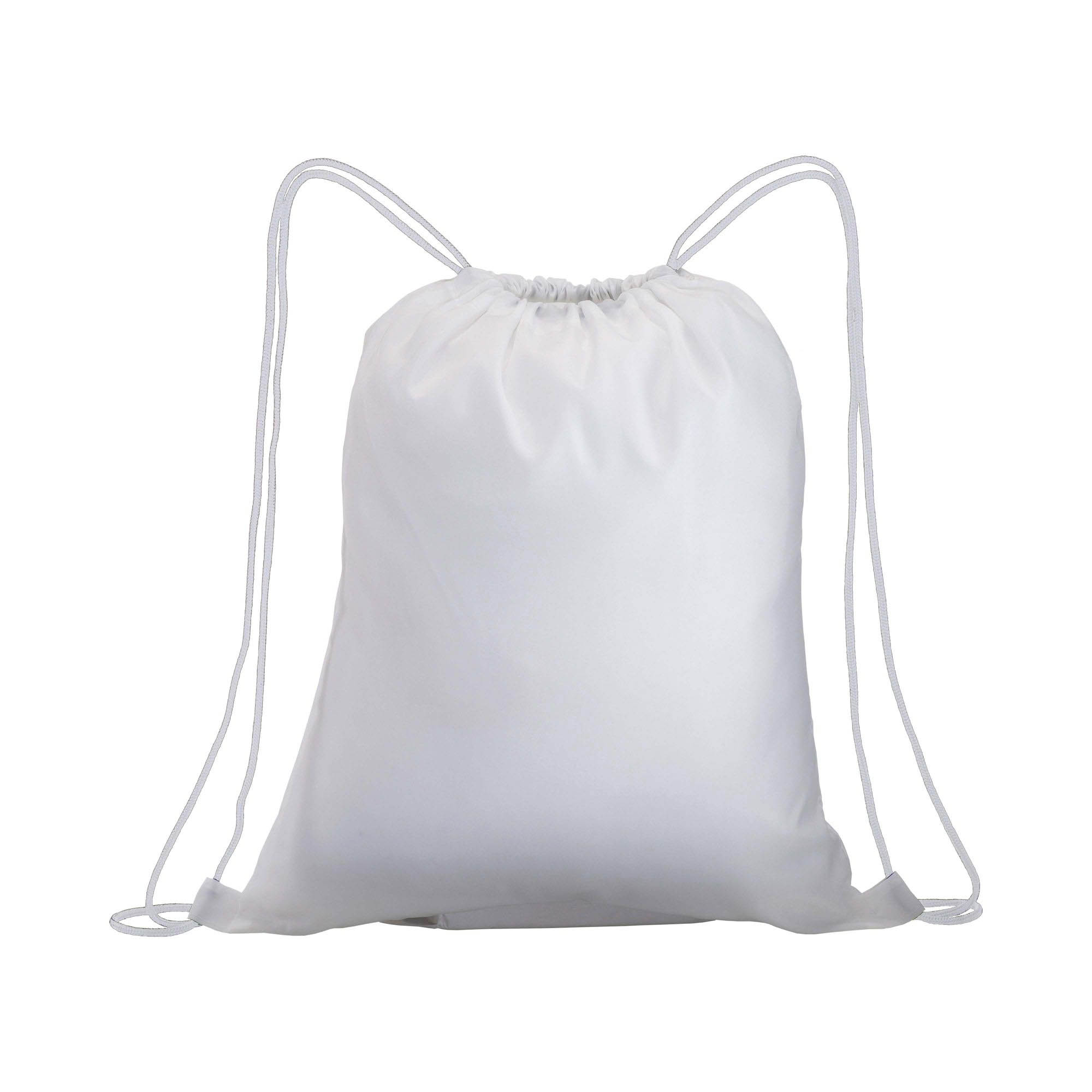 210T polyester backpack with drawstring closure White