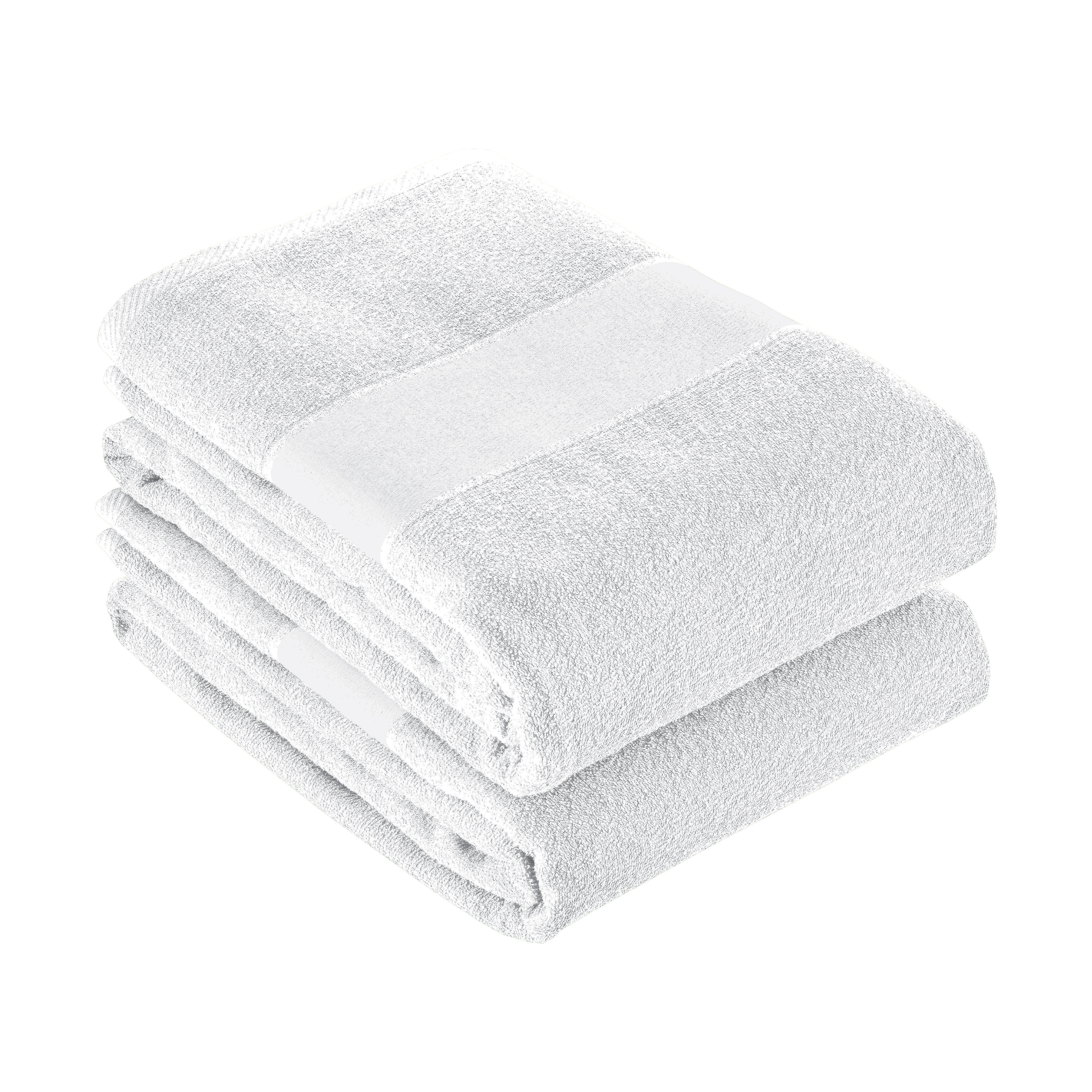 100% cotton (300 g/m2) terry towel with a matching polyester strip for printing White