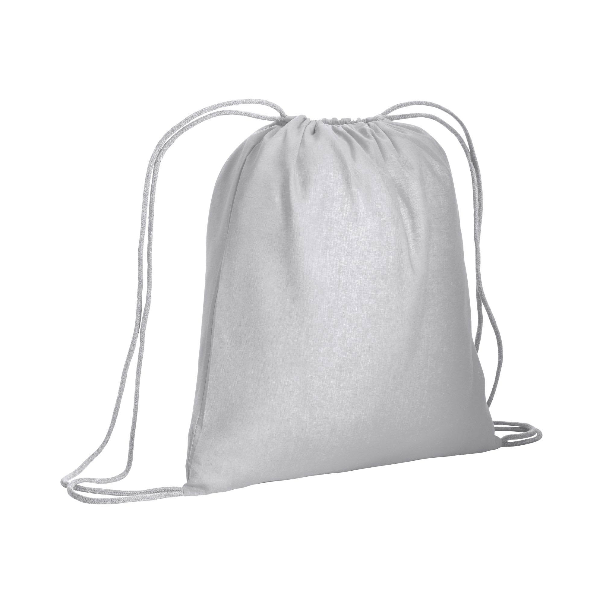 Backpack made of 120 g/m2 cotton, with choke closure. It is OEKO-TEX® certified. White