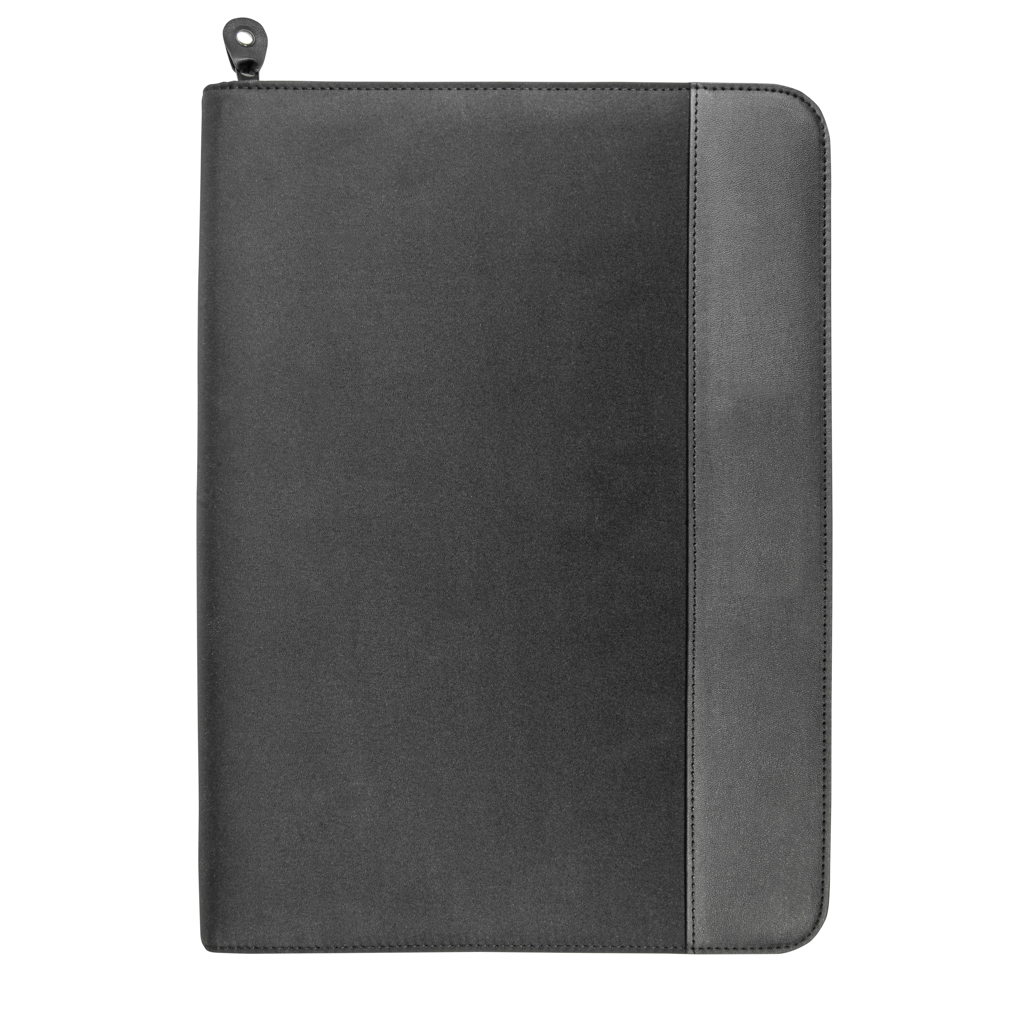 Microfibre and leatherette briefcase. Inside pockets Black