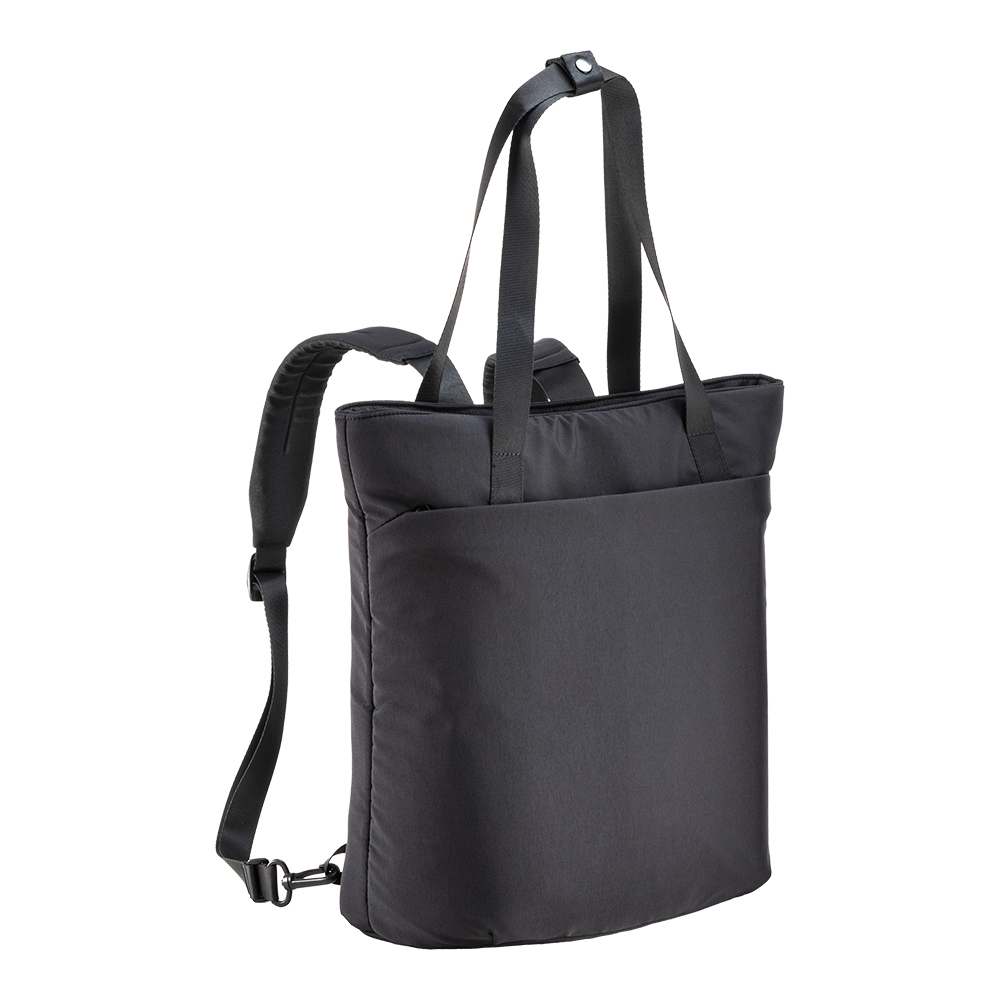 Backpack bag with laptop compartment 15 inch in nylon Taslon Black