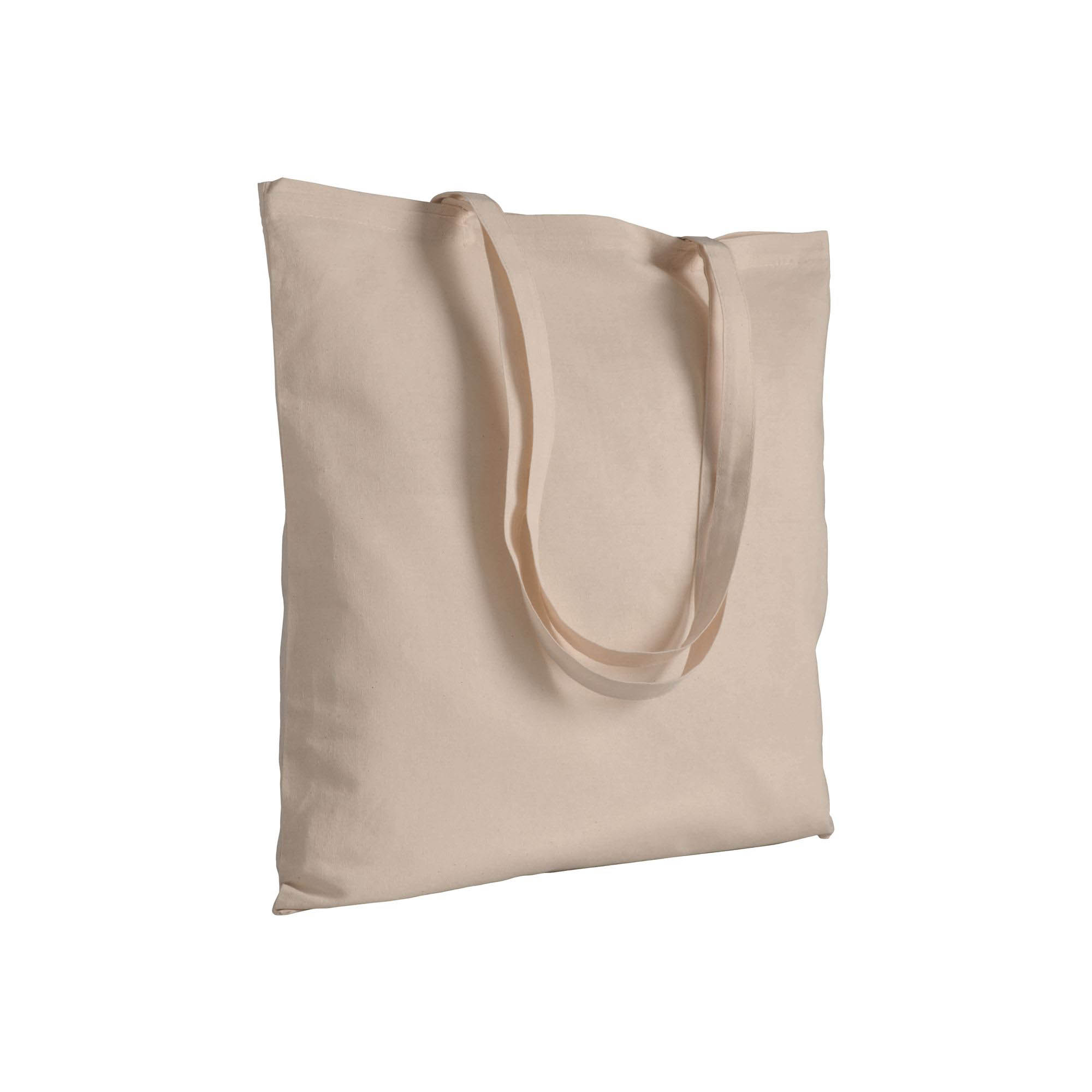 180 g/m2 cotton bag with long handles Natural