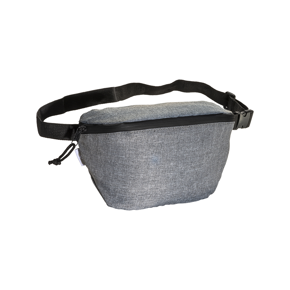 R-pet waistbag, front zippered pocket Grey