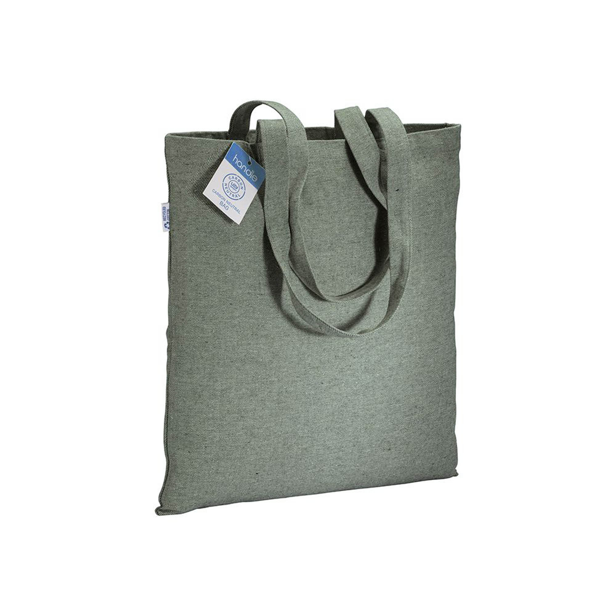 GRS-certified recycled cotton shopping bag (280 g/m2) Green