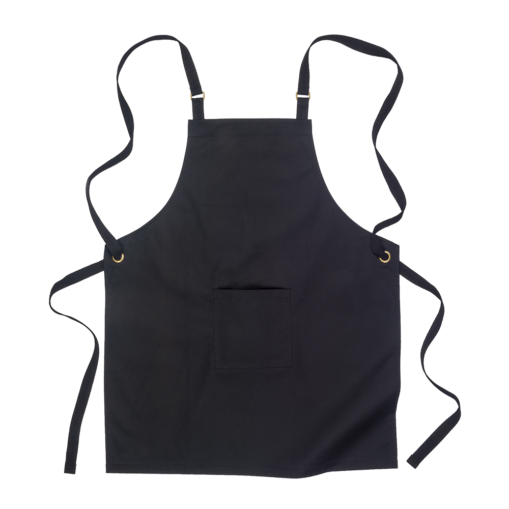 Long kitchen apron in cotton and polyester 240 g/m2 (35% cotton, 65% polyester) Black