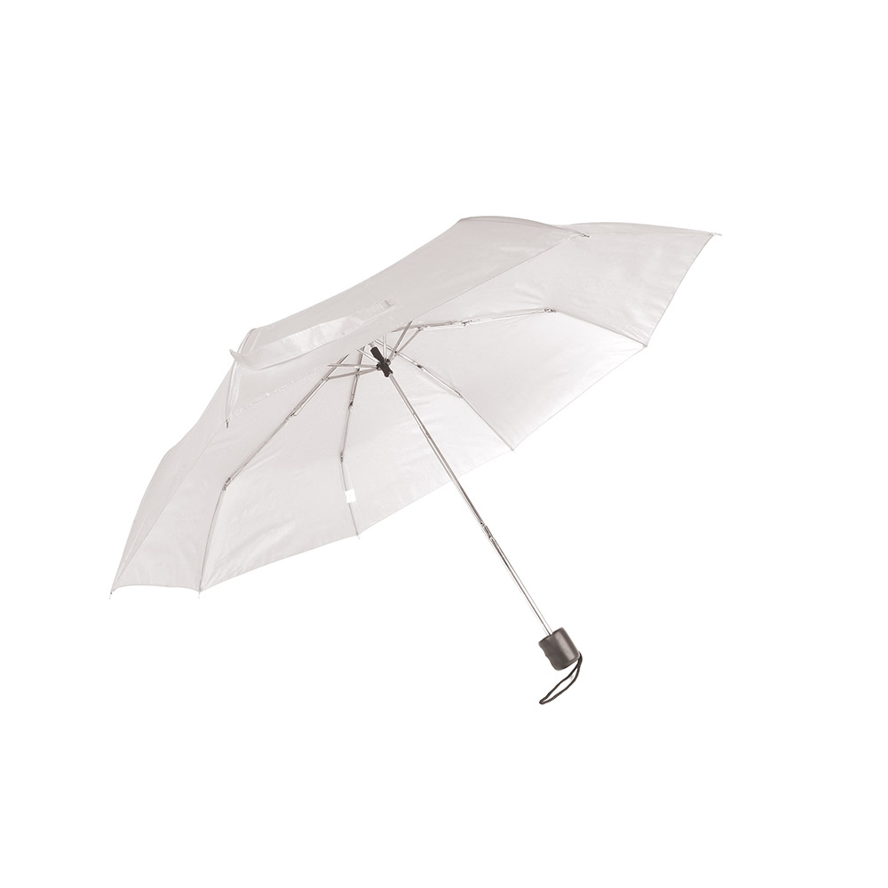 Manual compact umbrella with matching pouch White