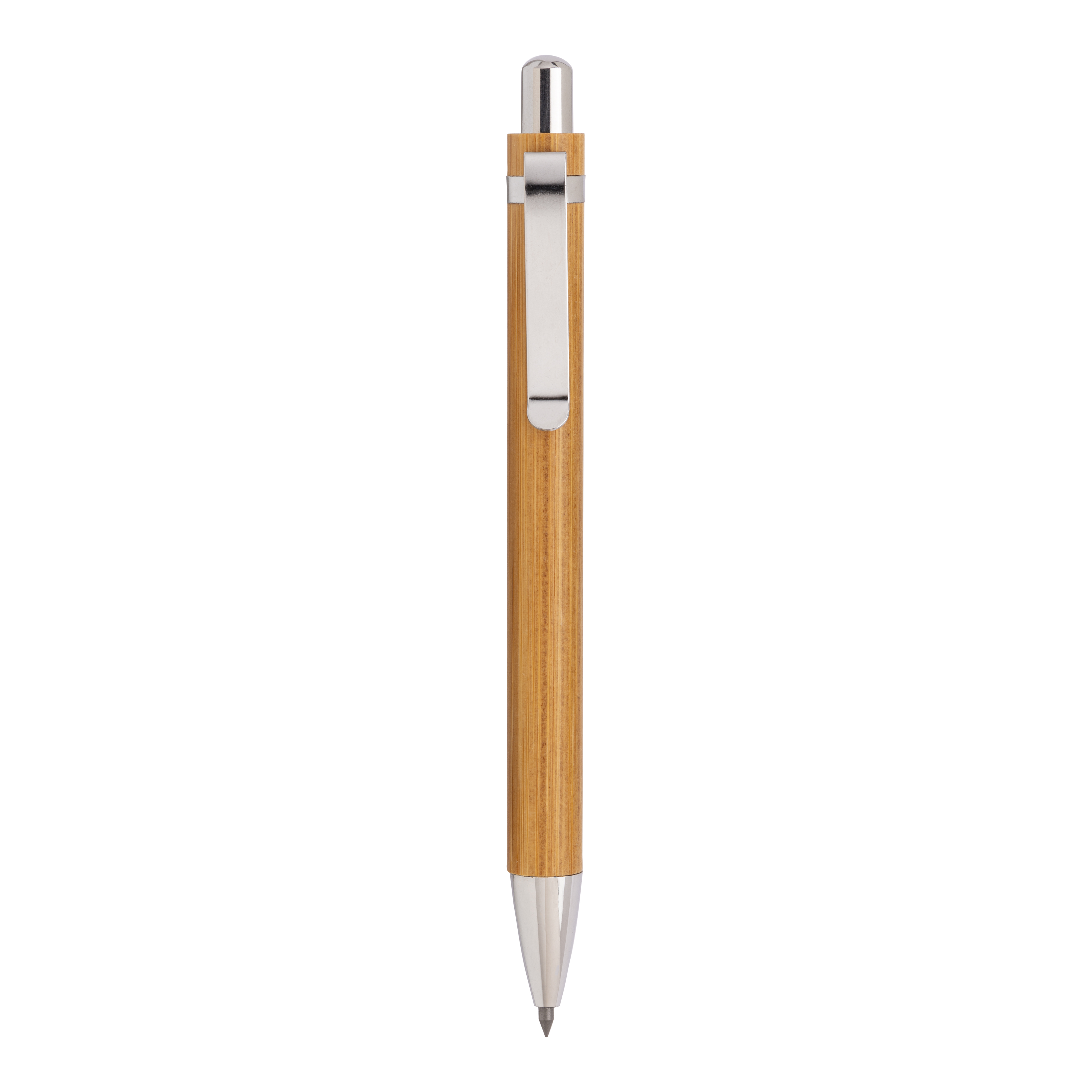 Long-lasting bamboo pencil with metal clip Natural