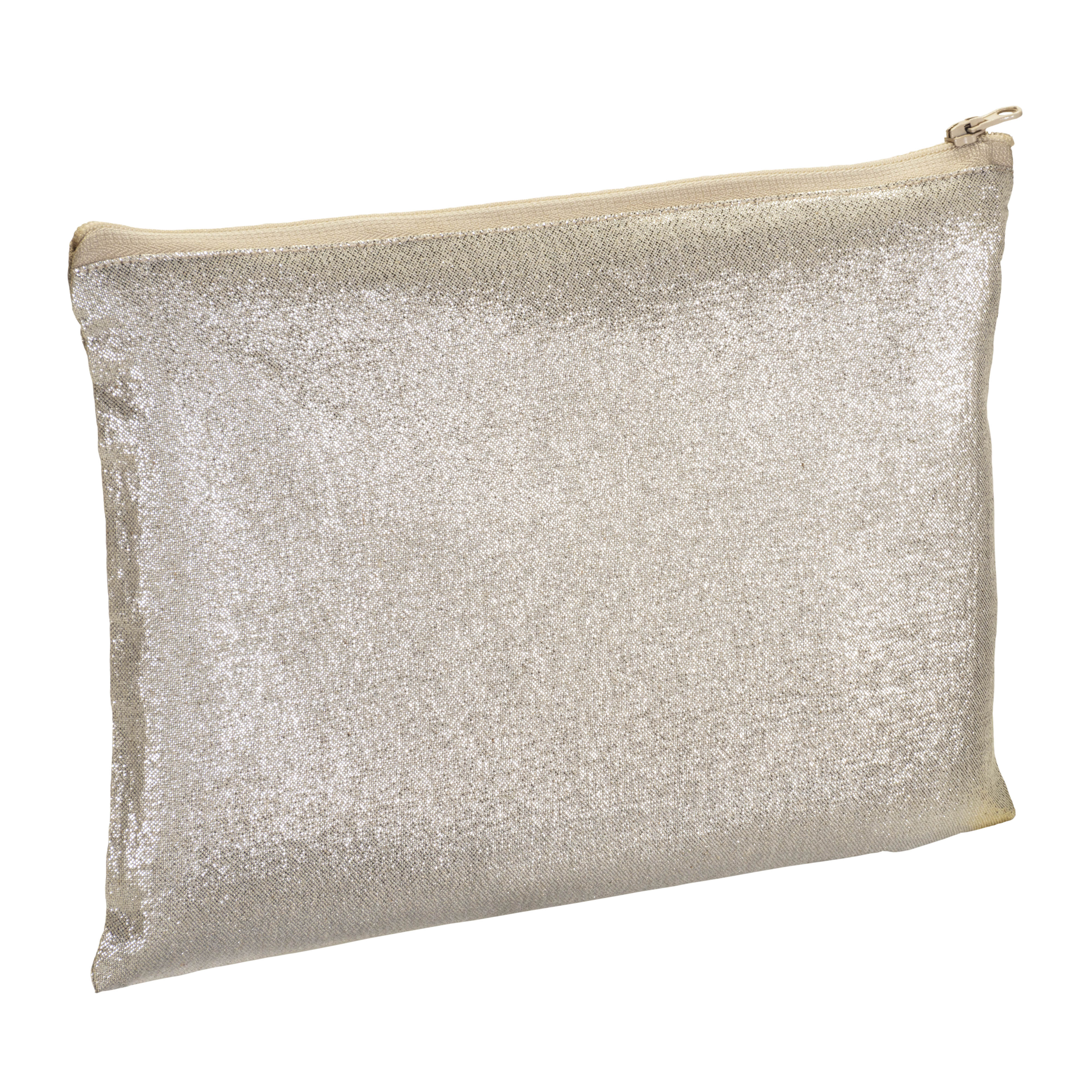 90 g/m2 bright polycotton beauty case with zipper Silver
