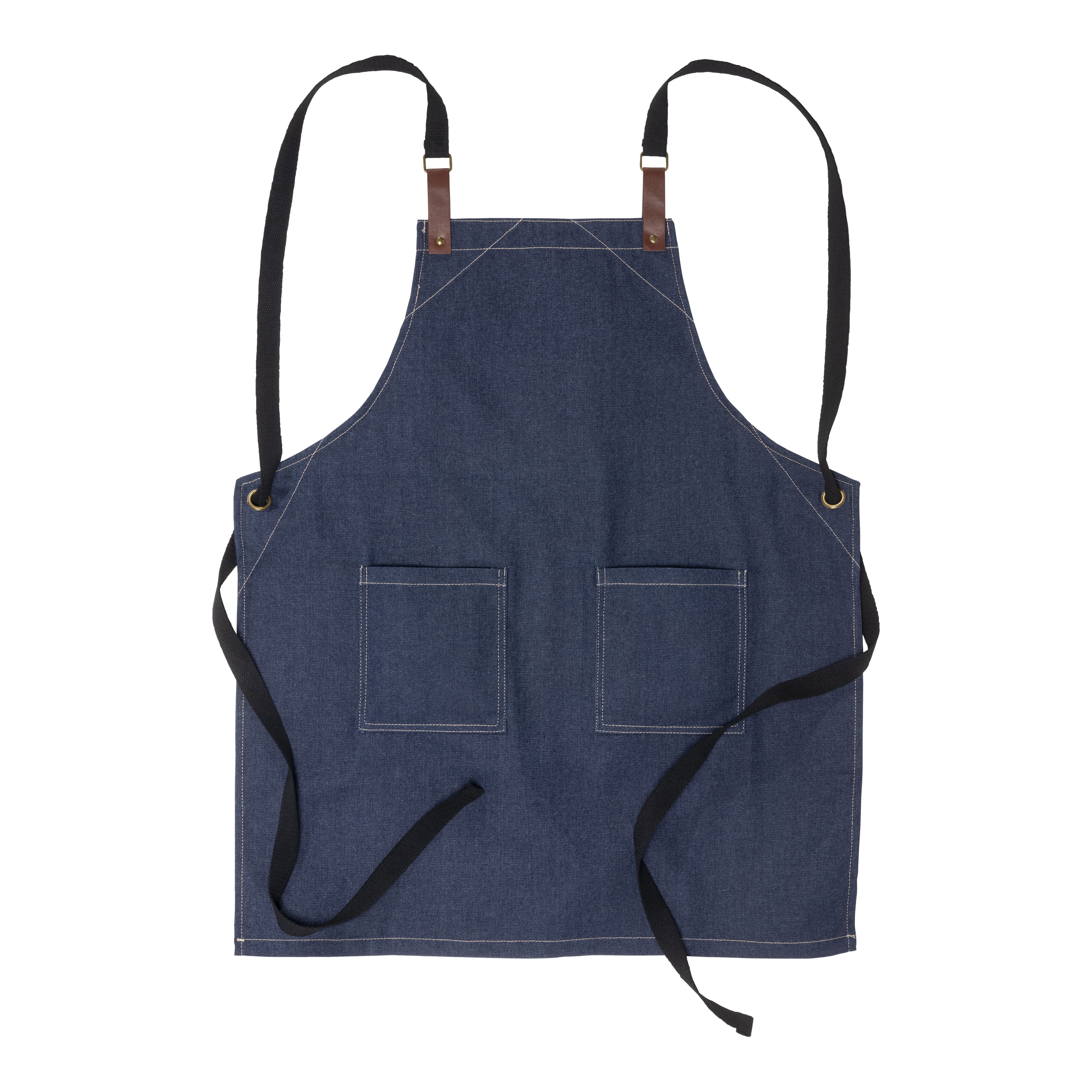 Adjustable  cotton denim kitchen apron with 2 front pockets. Jeans