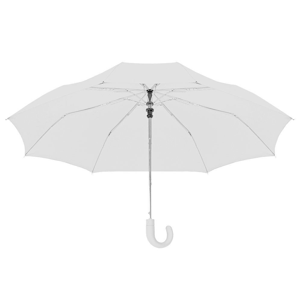Foldable umbrella with automatic opening, made of 190T polyester, matching pouch included White
