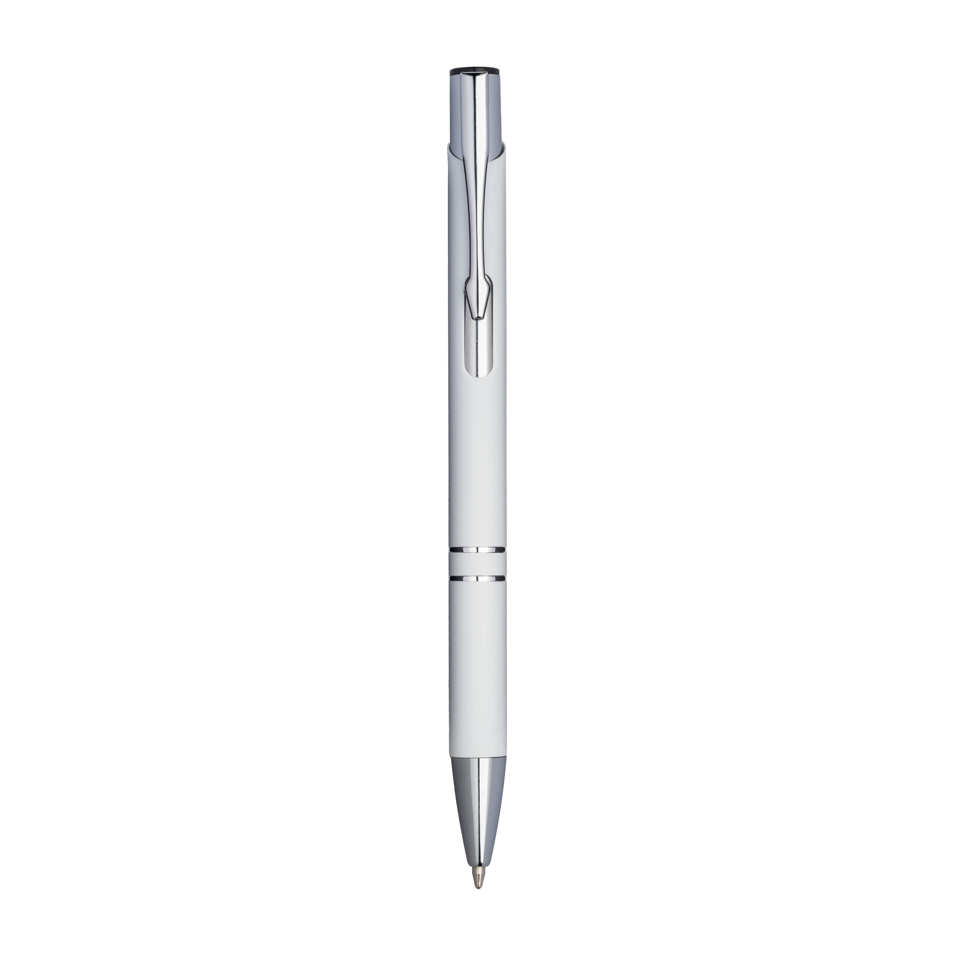 Recycled aluminium snap pen White