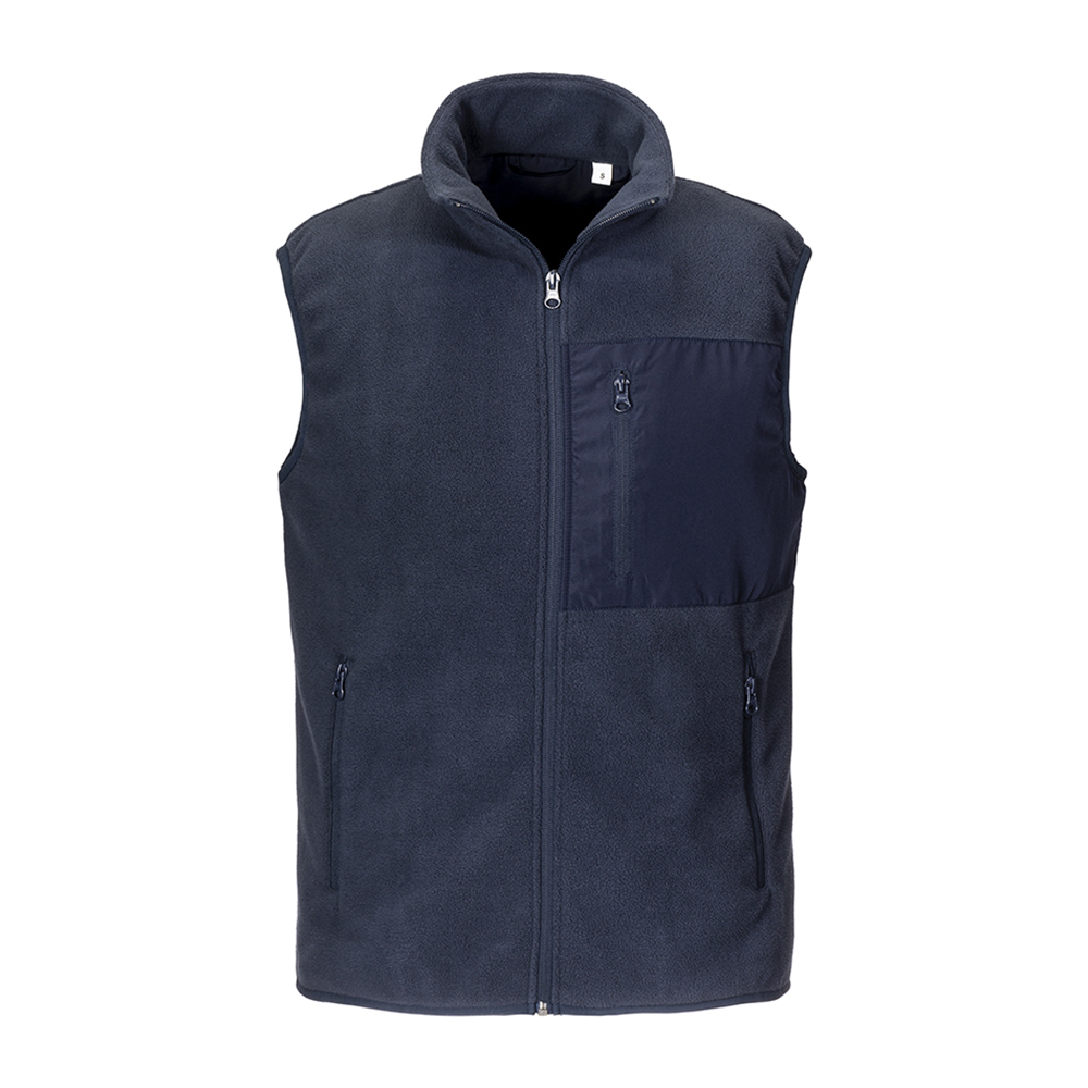 Unisex microfleece vest in regenerated polyester 240 g/m2 Blue L