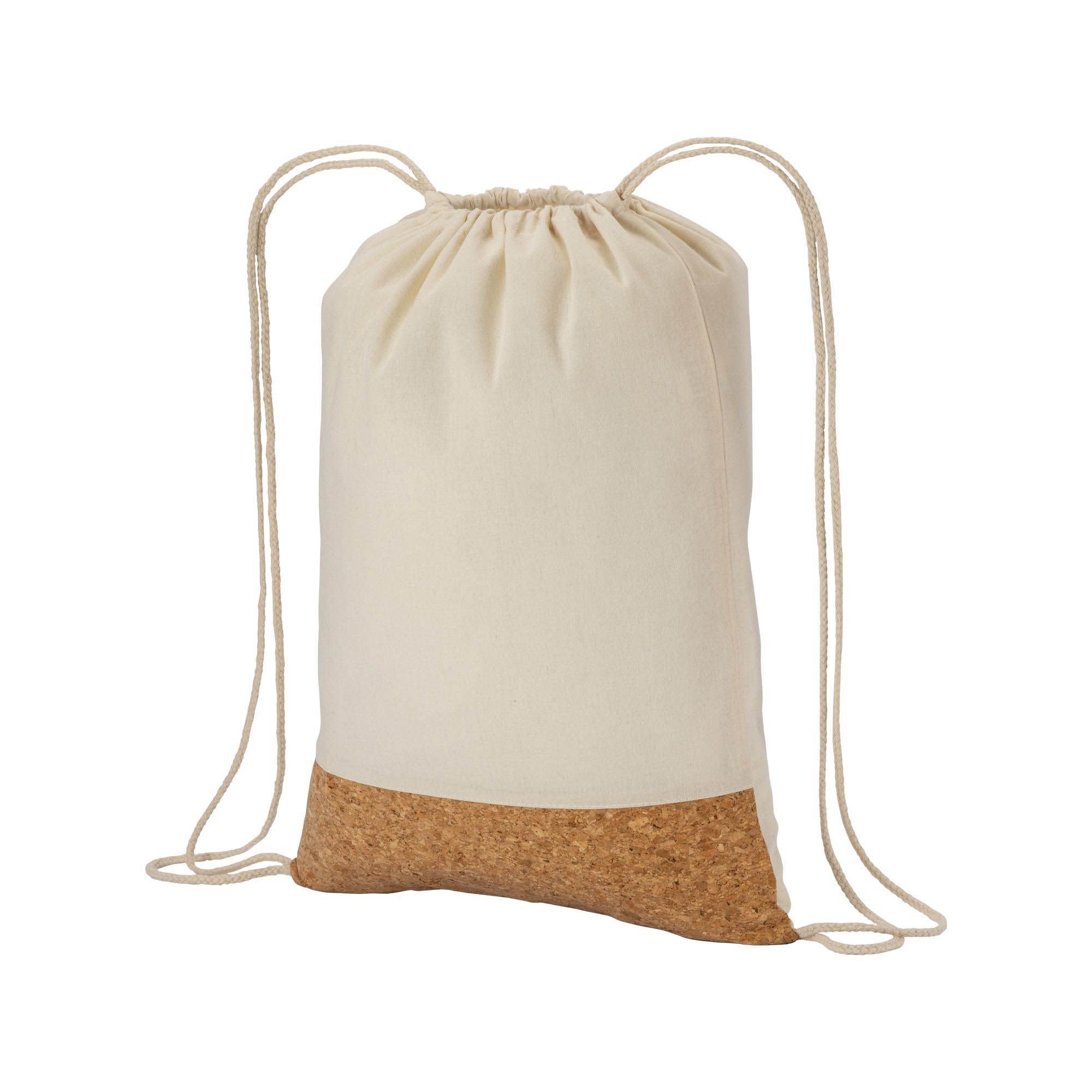 135g /m2  cotton backpack with choke closure, cork base Natural