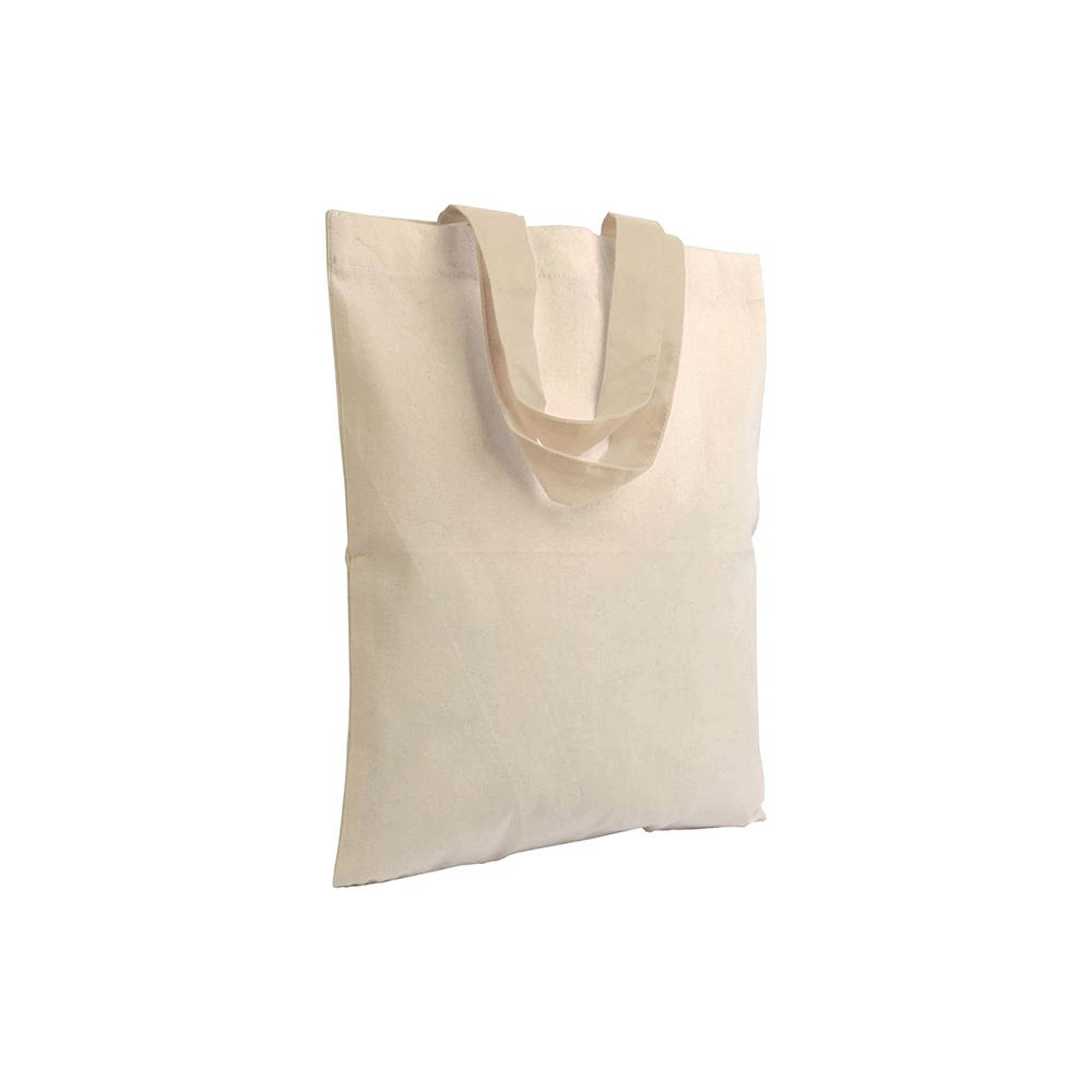 135 g/m2 natural cotton mini shopping bag with coloured short handles Natural