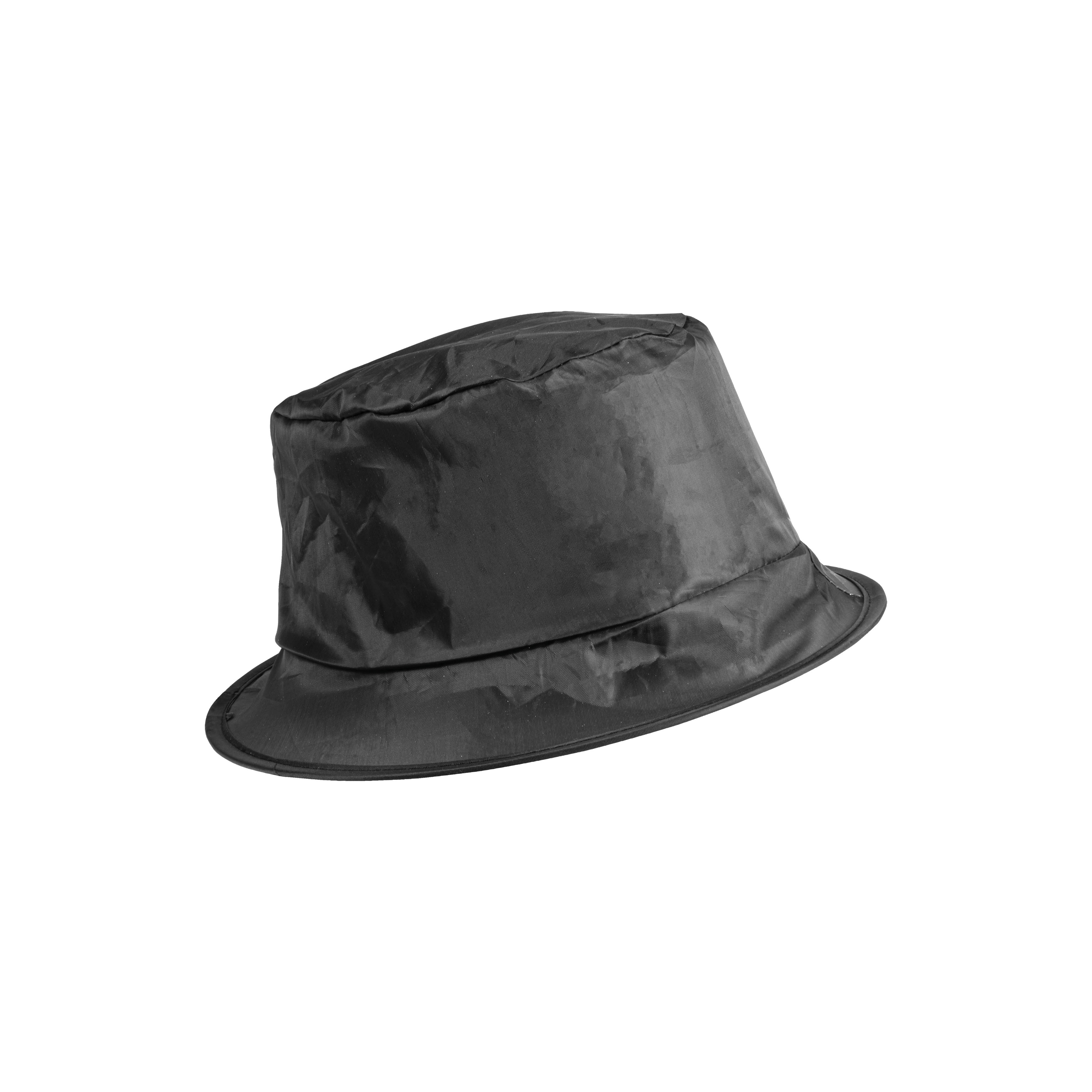 Water-resistant foldable polyester hat Black