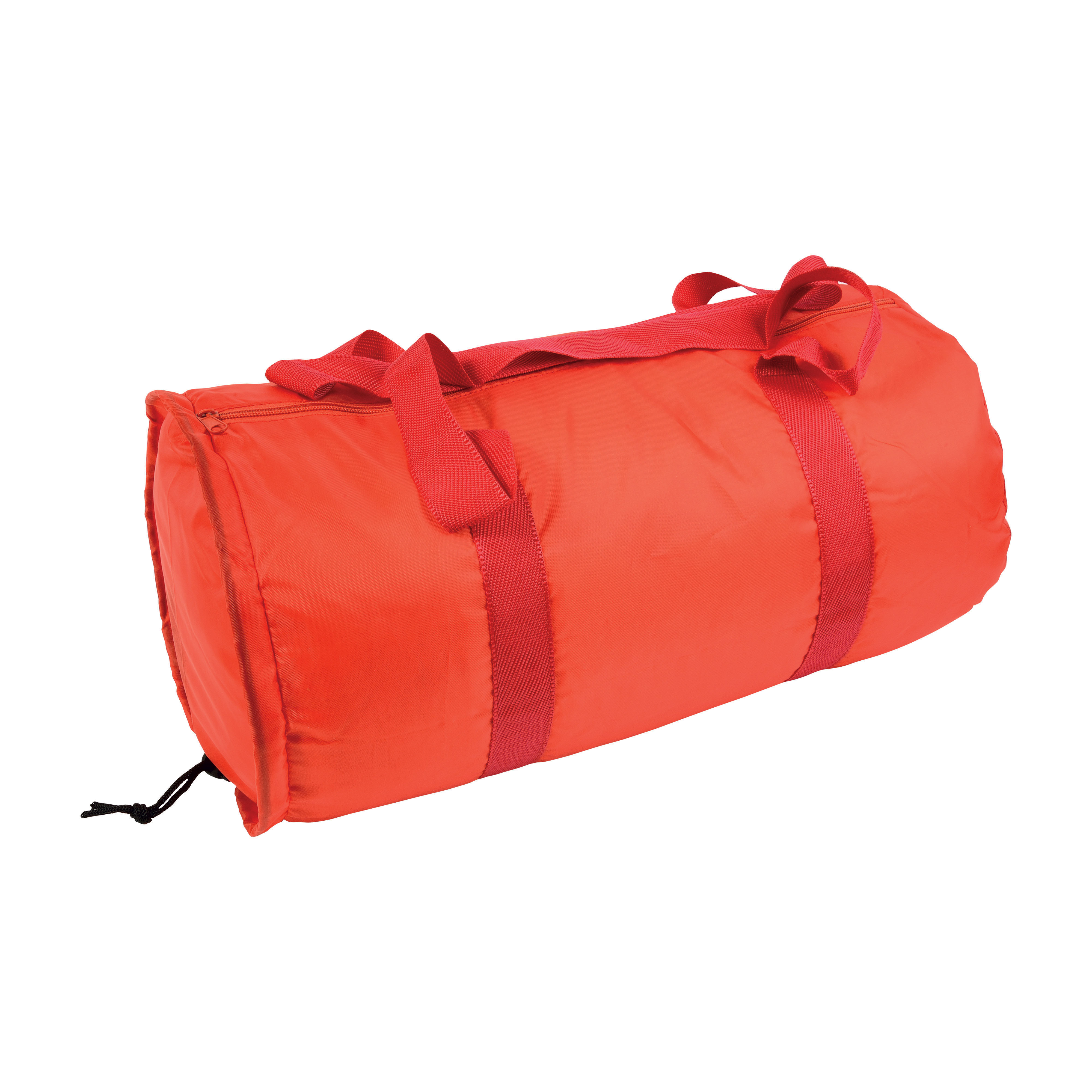 210D polyester cylindrical foldable sports bag Red