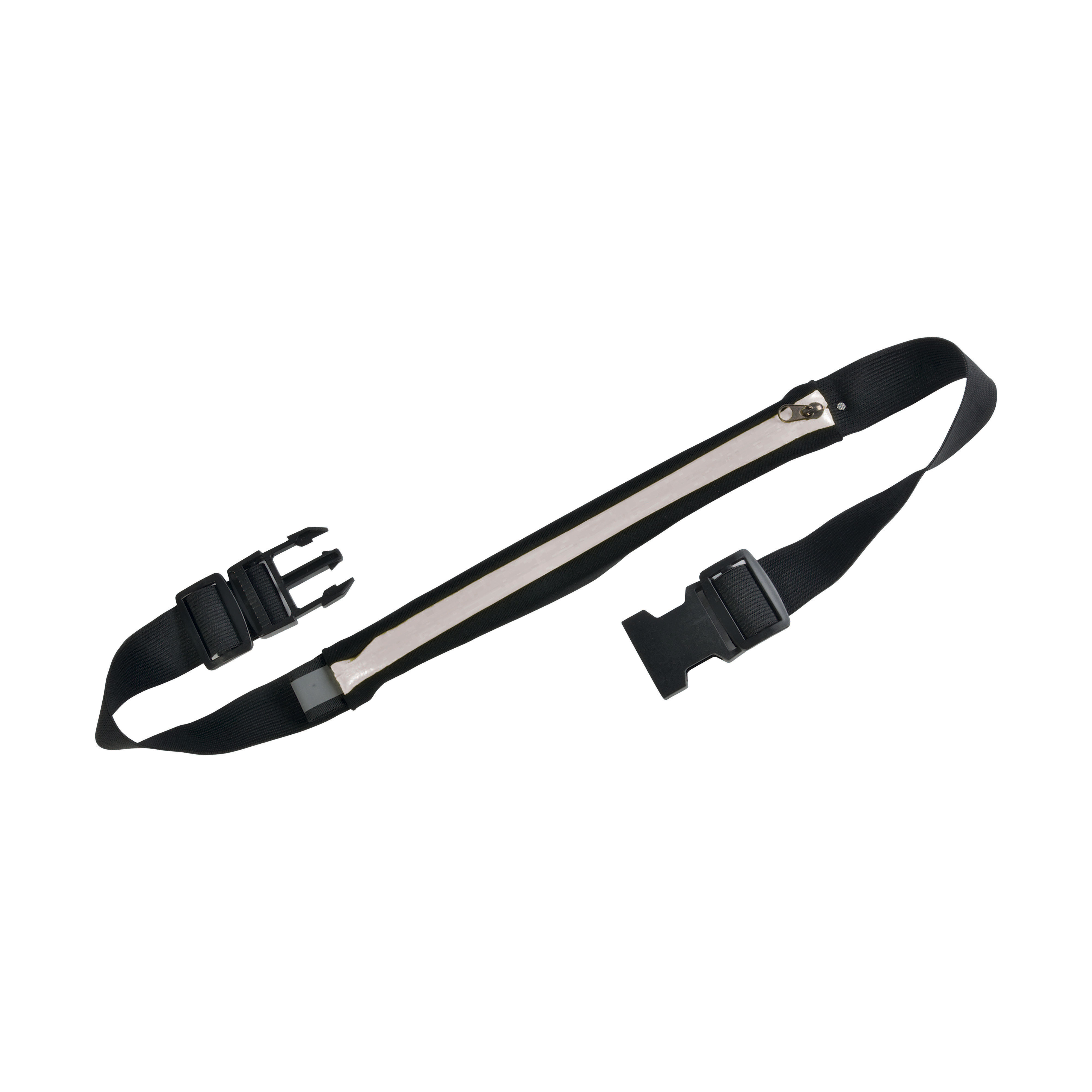 Slim elastic fabric waistbag, 1 pocket, adjustable belt, slightly stained White