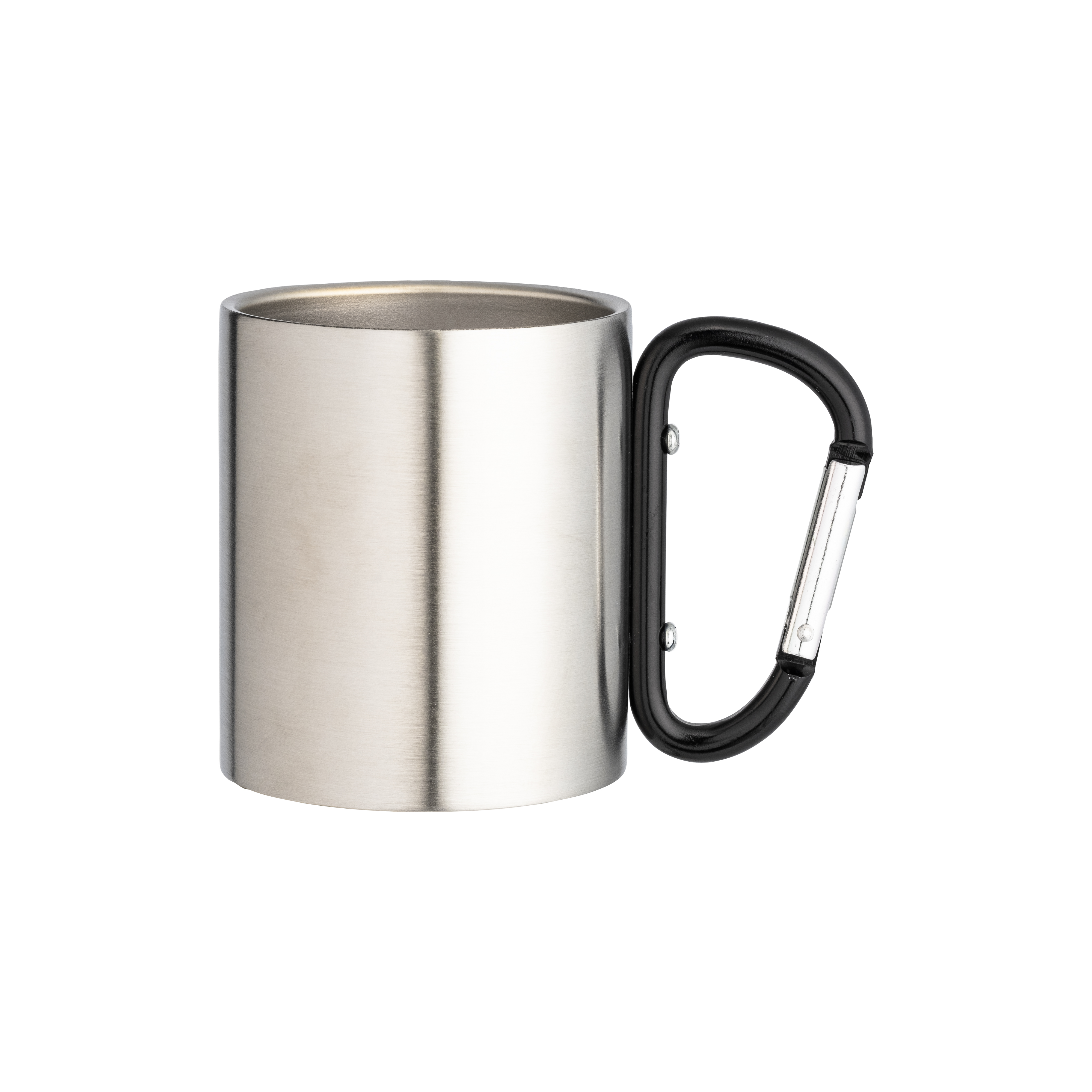 Steel mug with aluminum carabiner handle, 200 ml Black