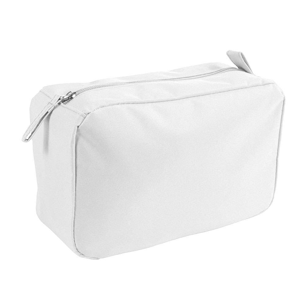 Polyester 300D beauty case with zip closure White
