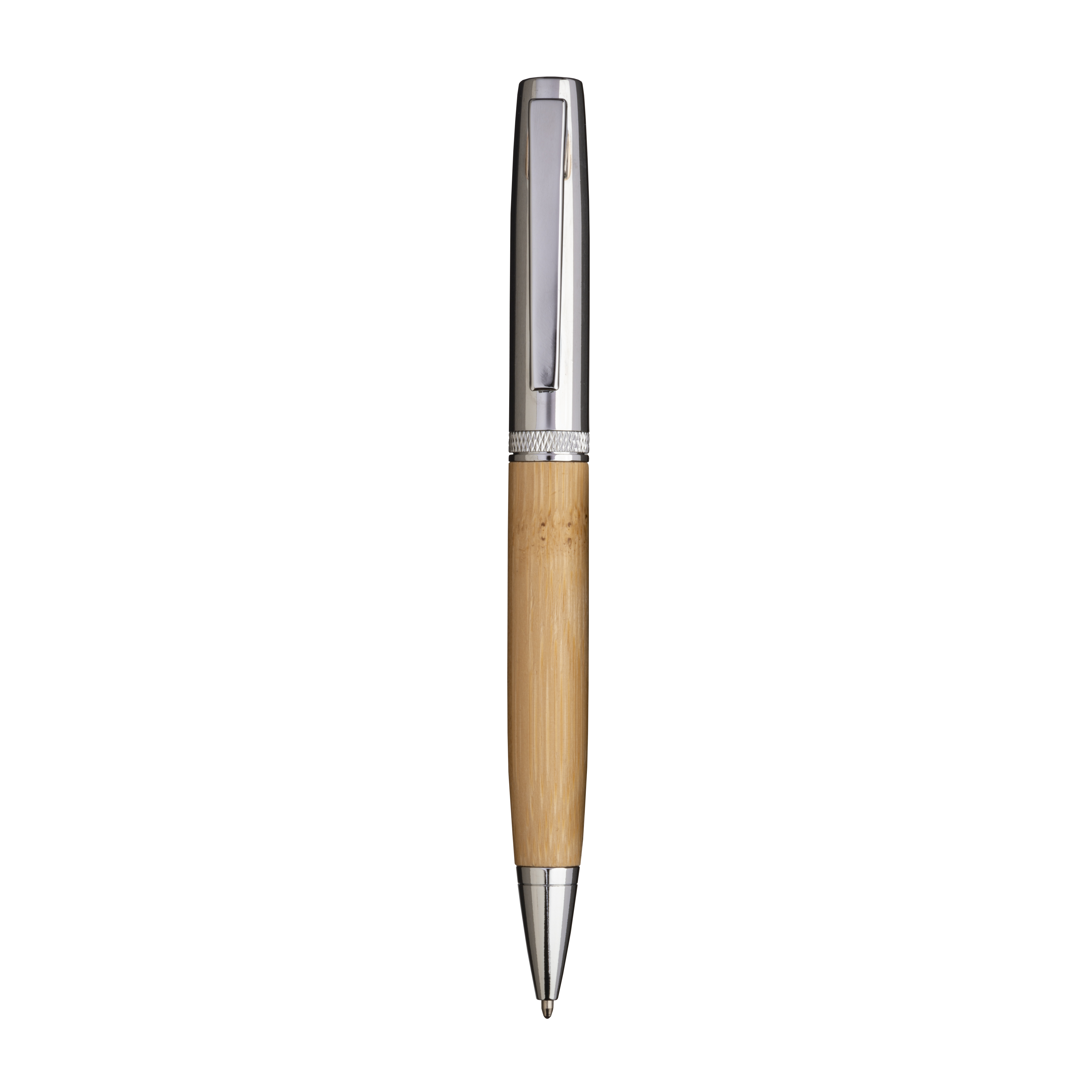Metal twist pen with bamboo barrel Natural
