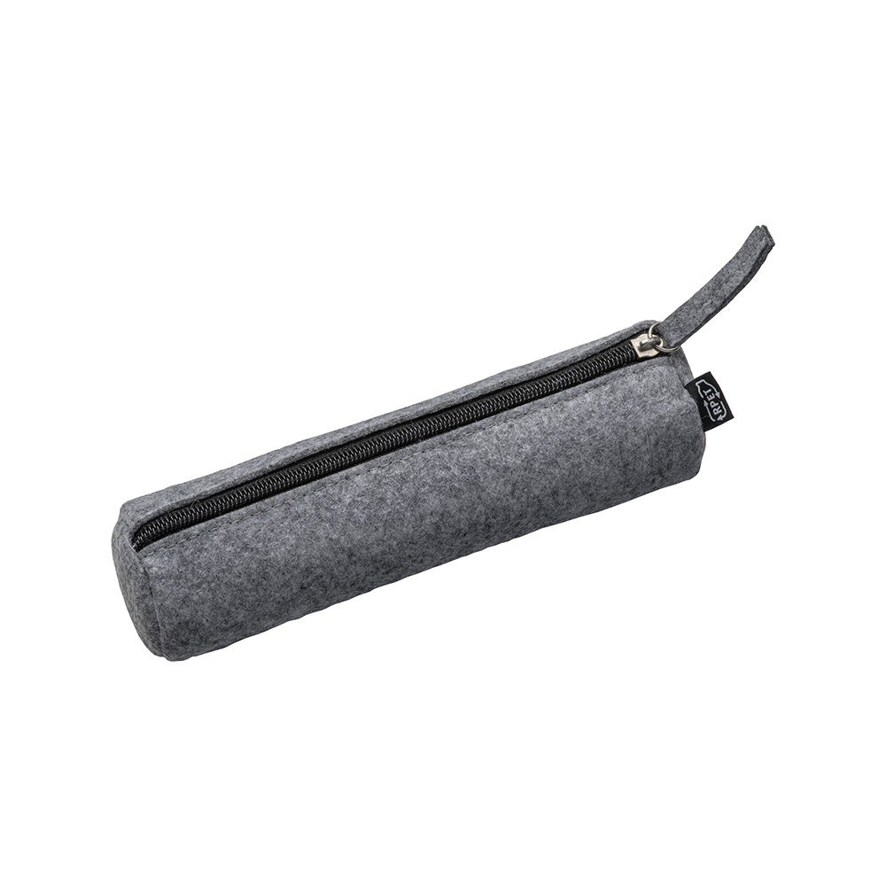 R-Pet felt pen/beauty case with zip closure Grey