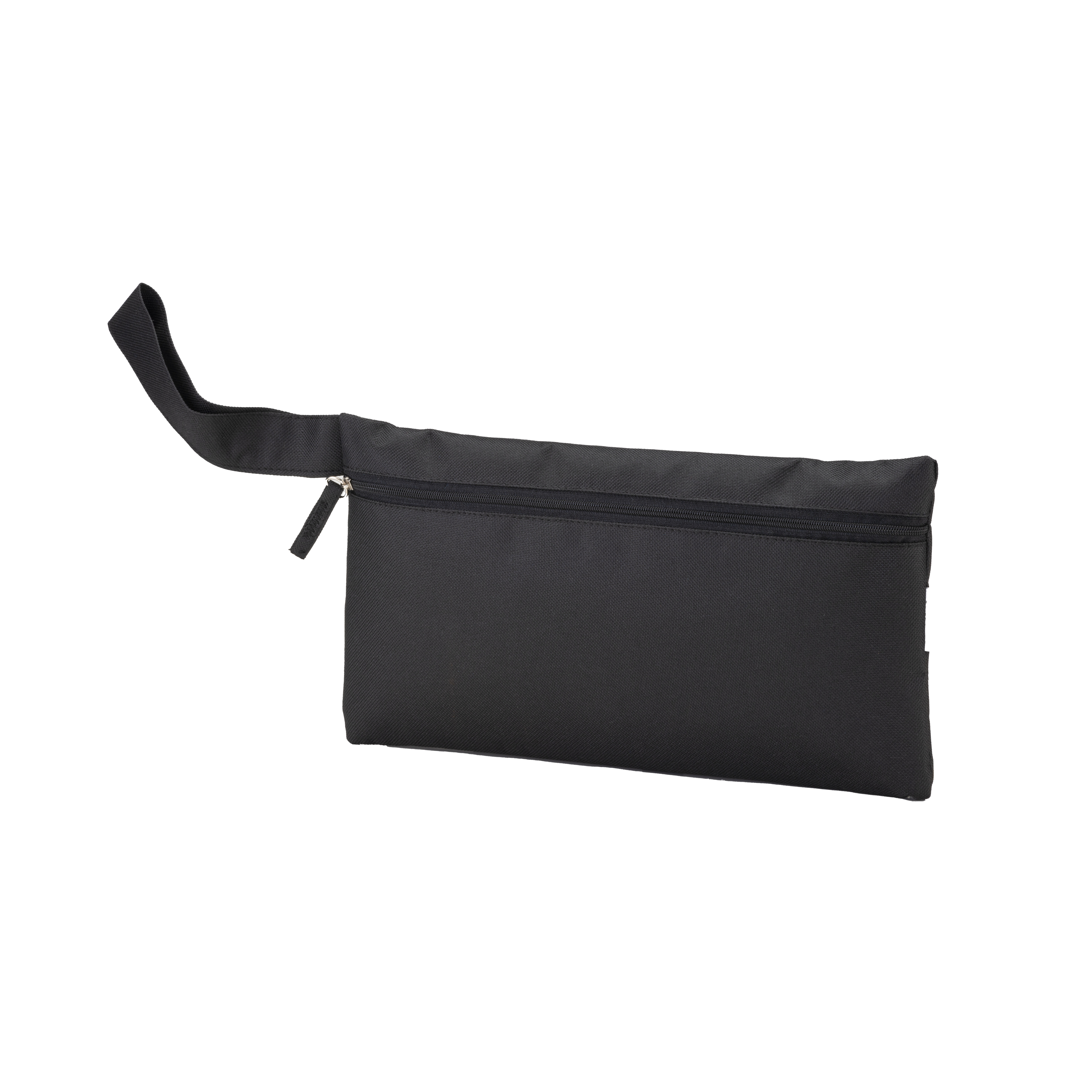 Recycled polyester R-PET document holder with zipper closure and practical handle Black