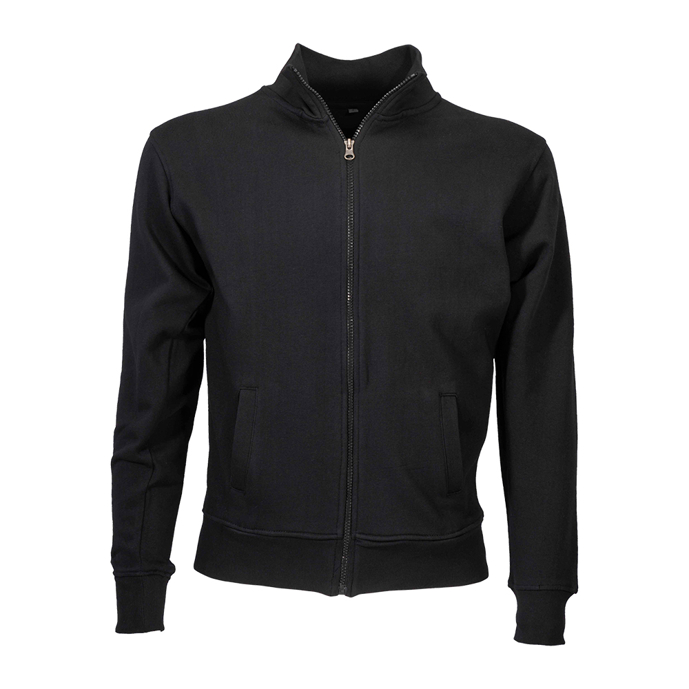 Sweatshirt with long zip, side pockets Black M