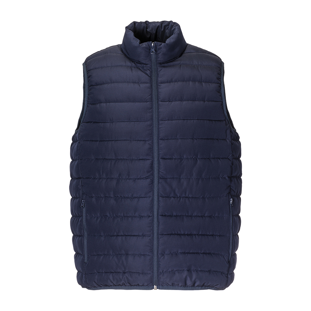 Unisex quilted sleeveless jacket in regenerated polyester (outer) 75 g/m2 Blue L