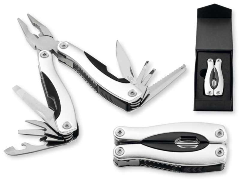 PROTOOL stainless steel pocket tool set in gift box, 9 functions, BEAVER, Satin silver