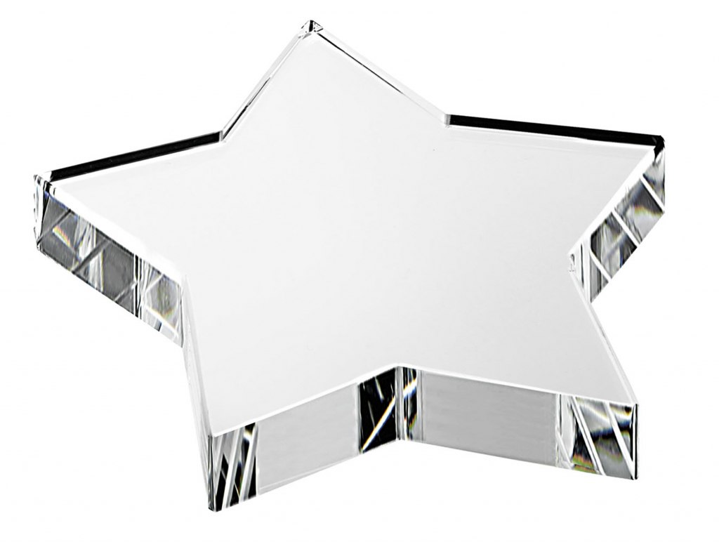 GLASS STAR PAPERWEIGHT mm100 h19